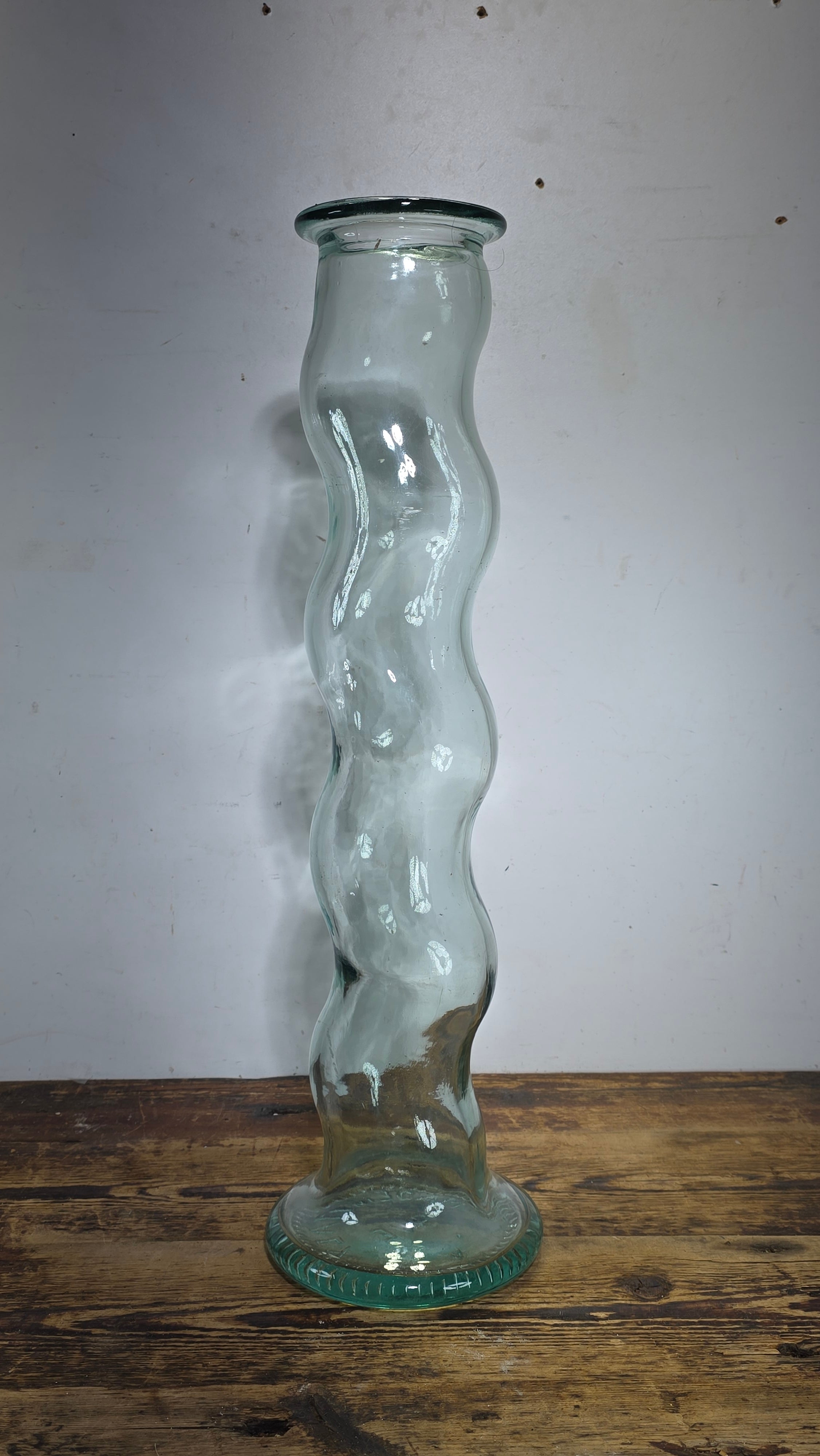 Vintage Vetreria Etrusca Italy Tall Twist Glass Floor Vase 23" SVE Recycled