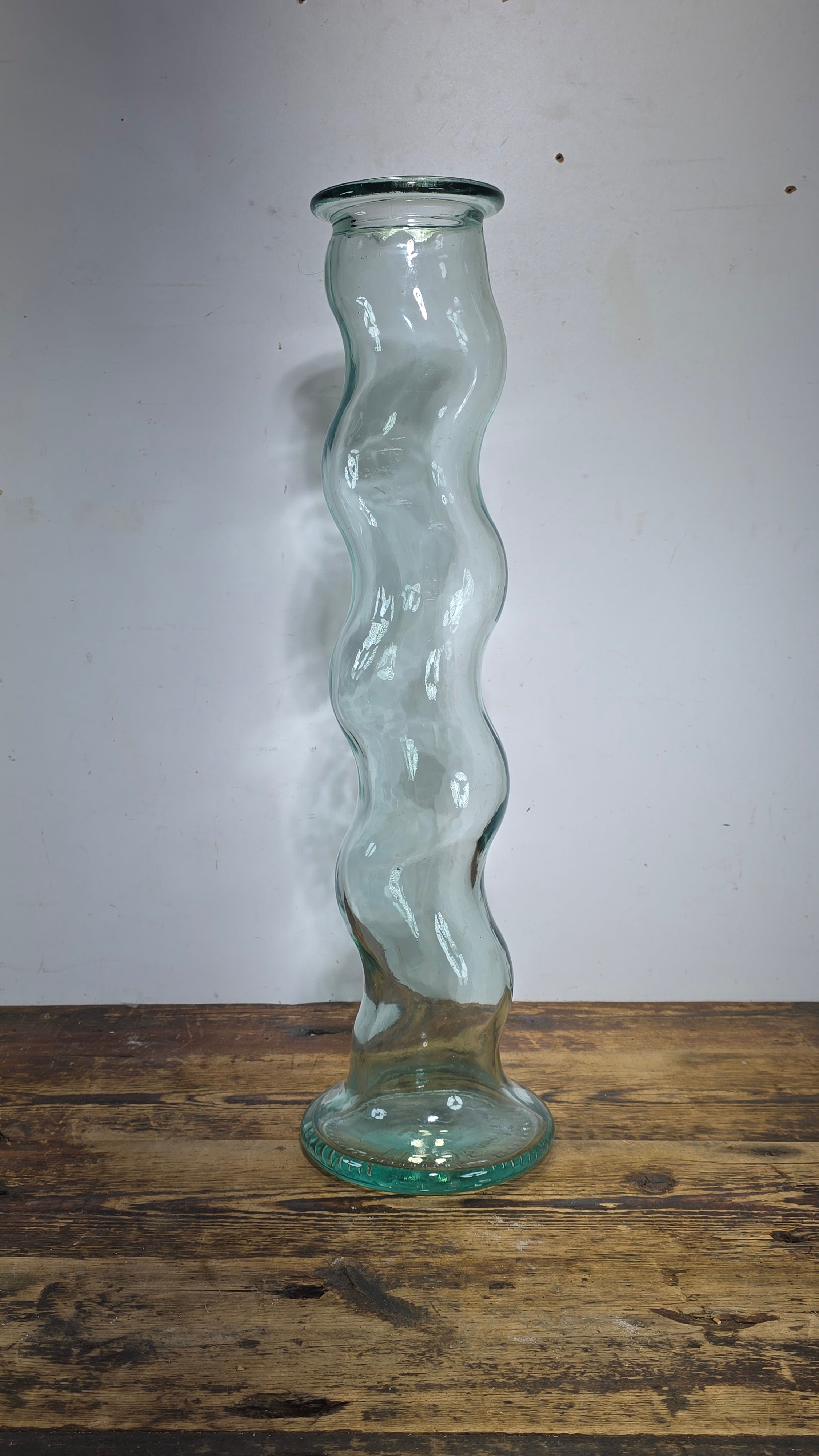 Vintage Vetreria Etrusca Italy Tall Twist Glass Floor Vase 23" SVE Recycled