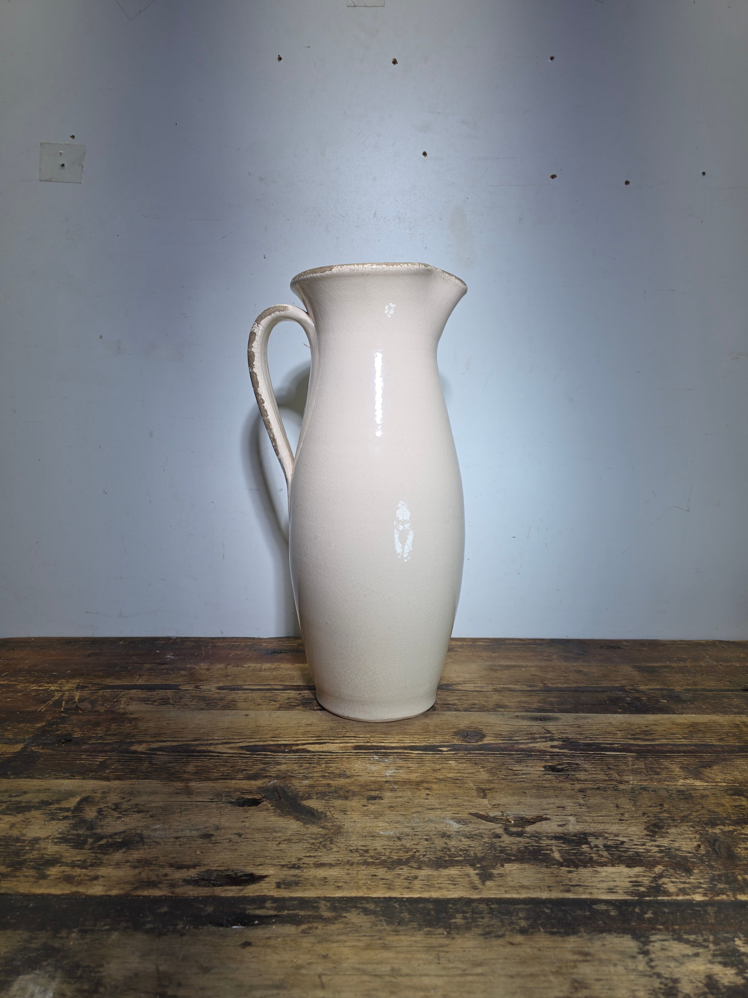 Vintage Norterra Portugal Large Terracotta Pitcher Jug Hand Made Vase 18" Rustic