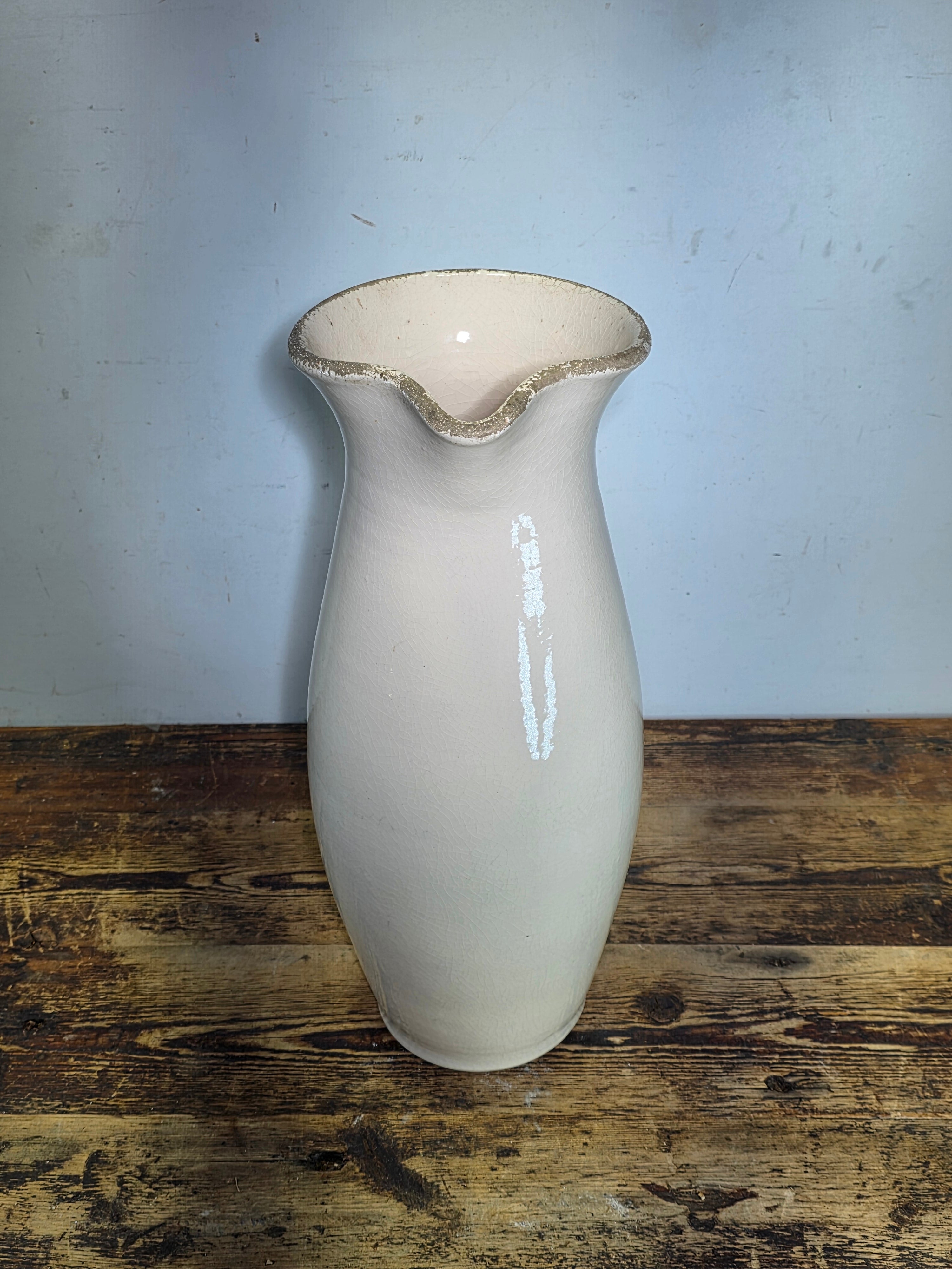 Vintage Norterra Portugal Large Terracotta Pitcher Jug Hand Made Vase 18" Rustic