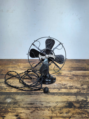 RARE Westinghouse 98926 B Whirlwind Fan Black S-Cage Antique 1910s 8" WORKS