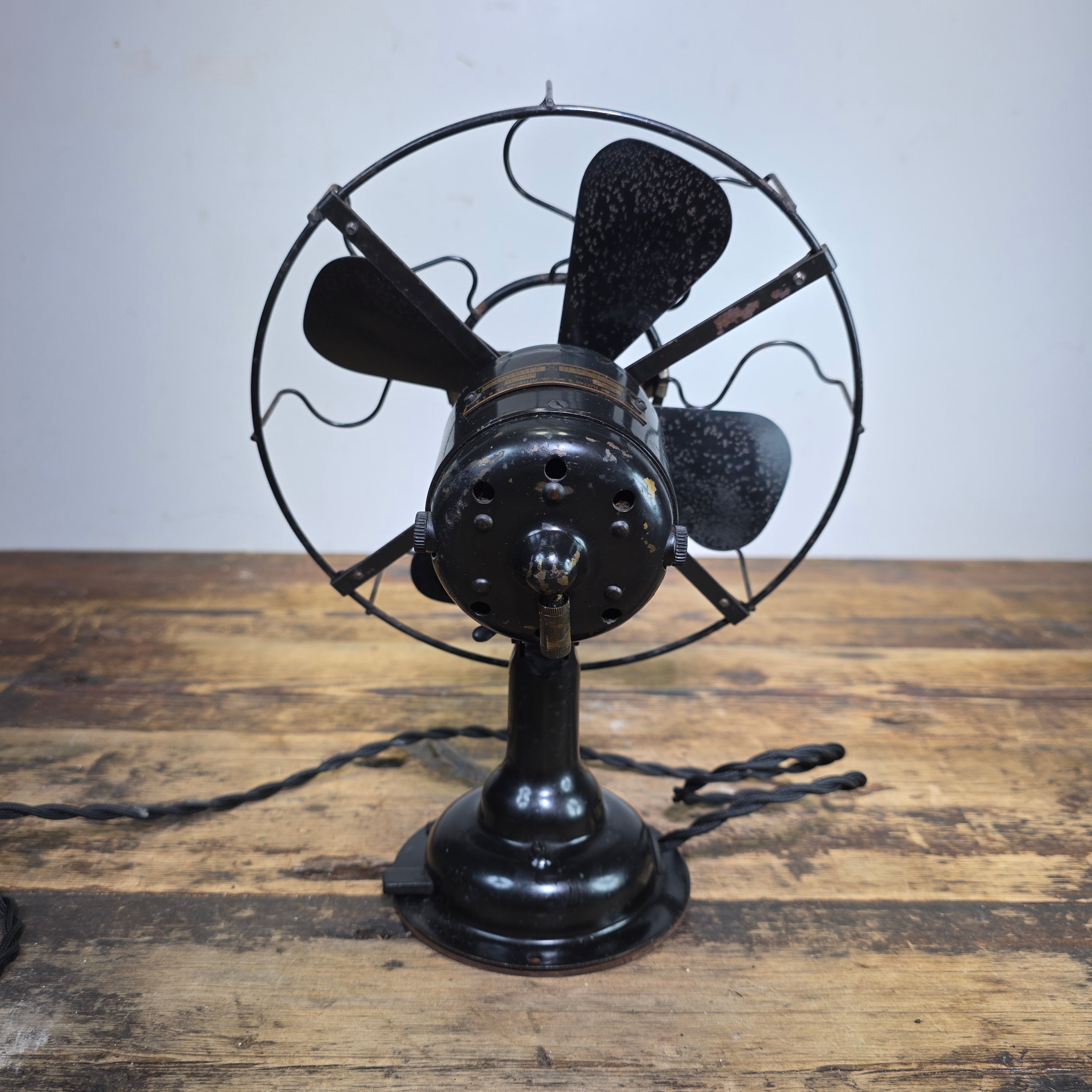 RARE Westinghouse 98926 B Whirlwind Fan Black S-Cage Antique 1910s 8" WORKS