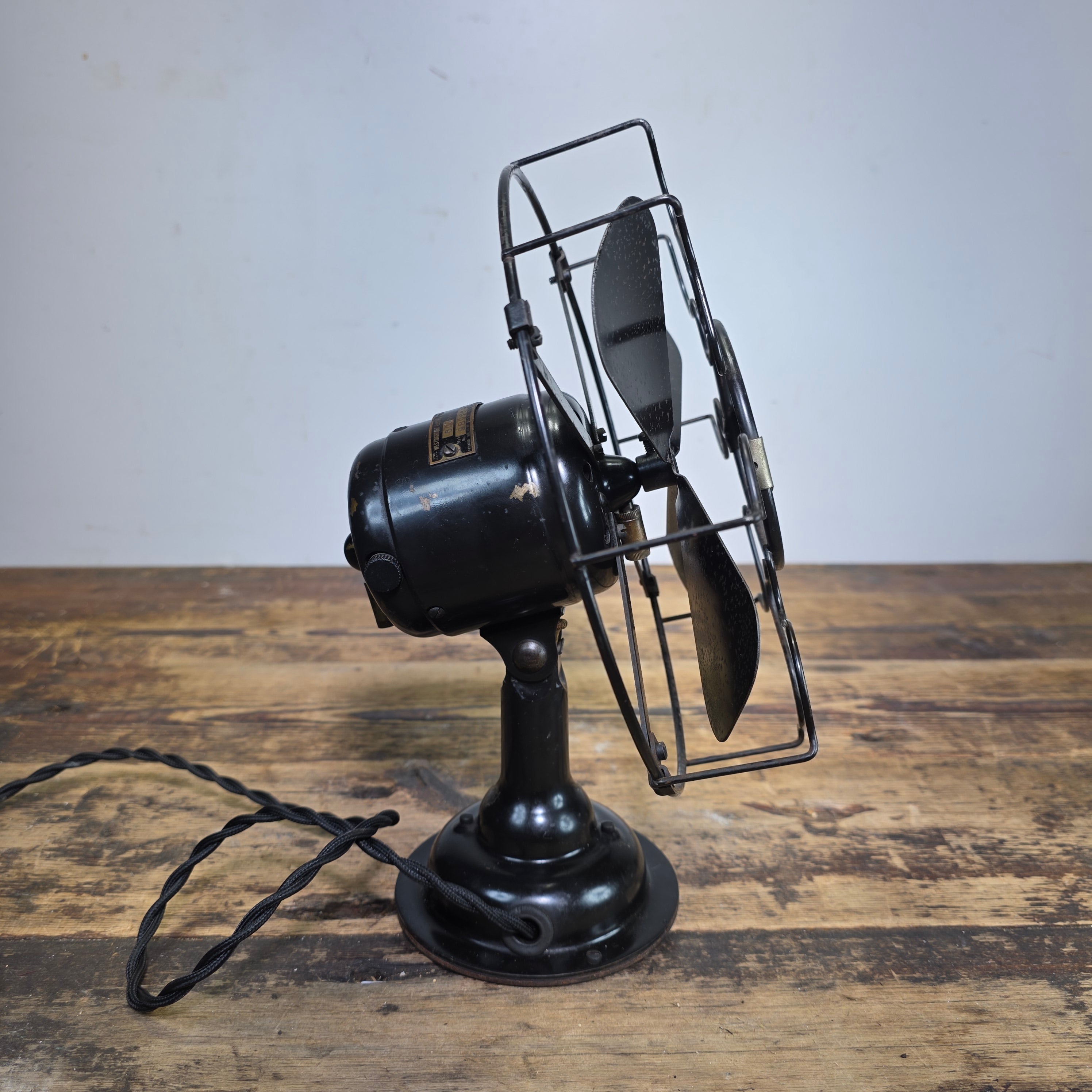 RARE Westinghouse 98926 B Whirlwind Fan Black S-Cage Antique 1910s 8" WORKS