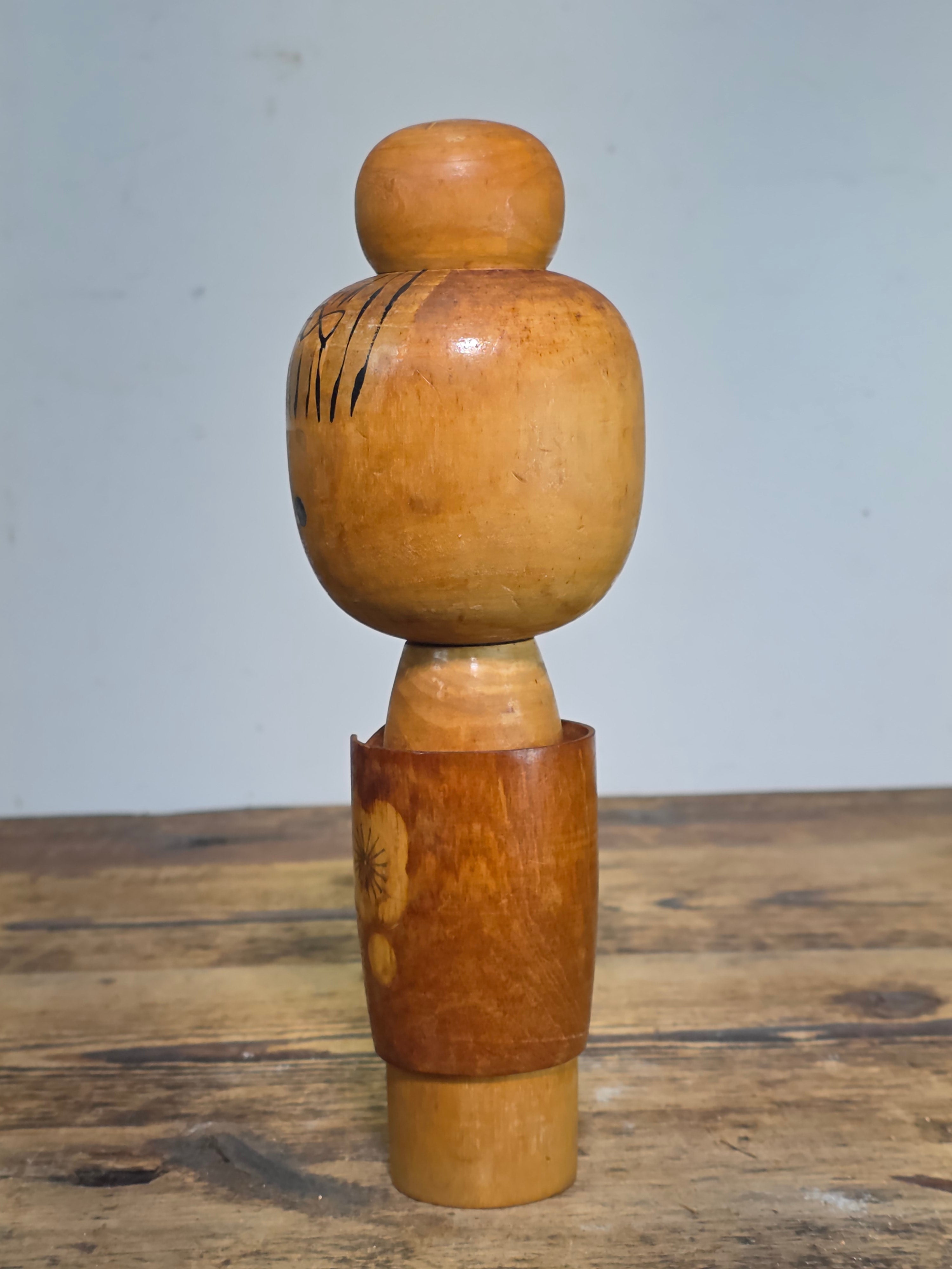 Vintage Masami Miyajima Sosaku Kokeshi Signed Disciple of Muhitsu Miyajima 9.5"