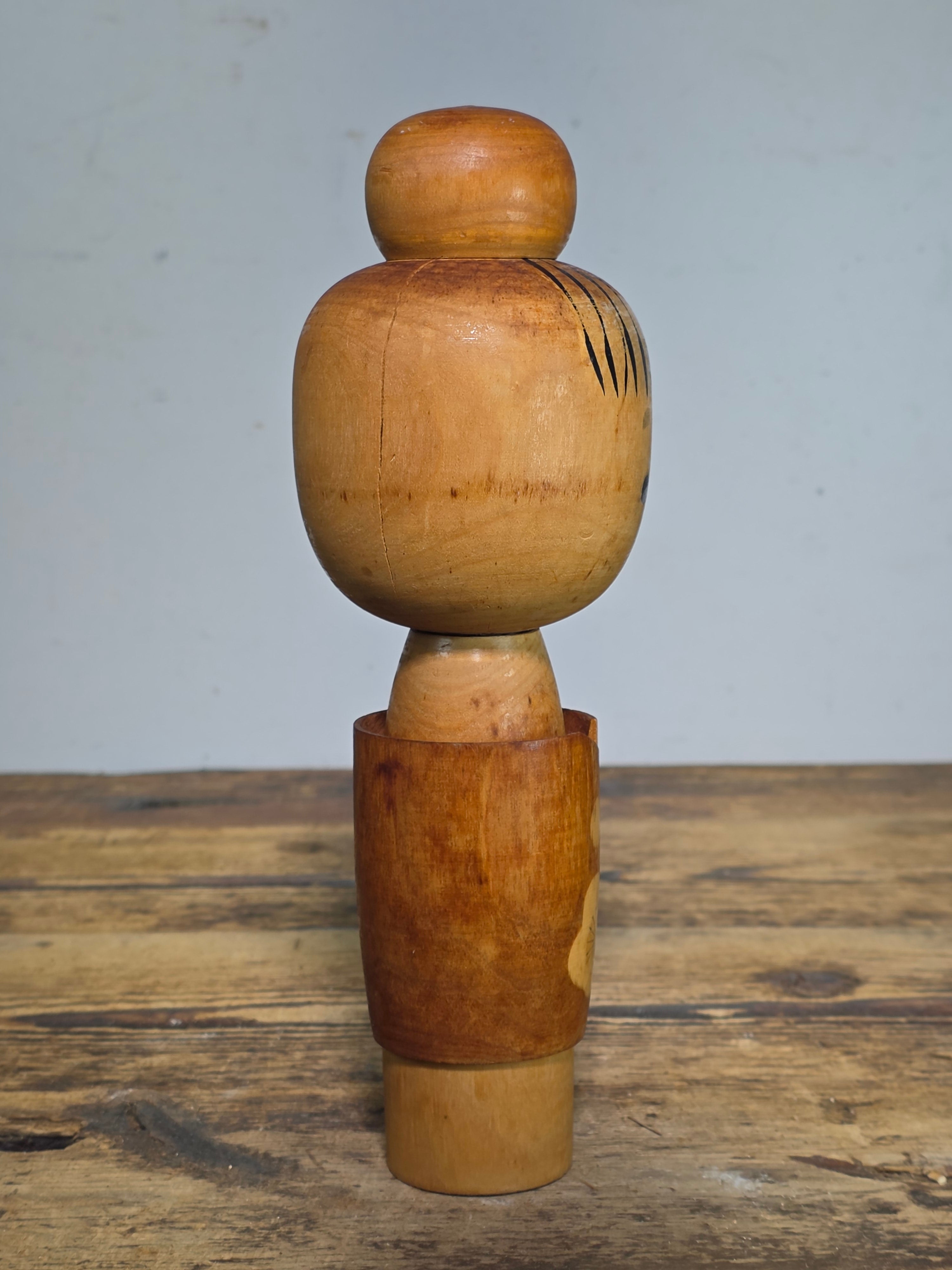 Vintage Masami Miyajima Sosaku Kokeshi Signed Disciple of Muhitsu Miyajima 9.5"