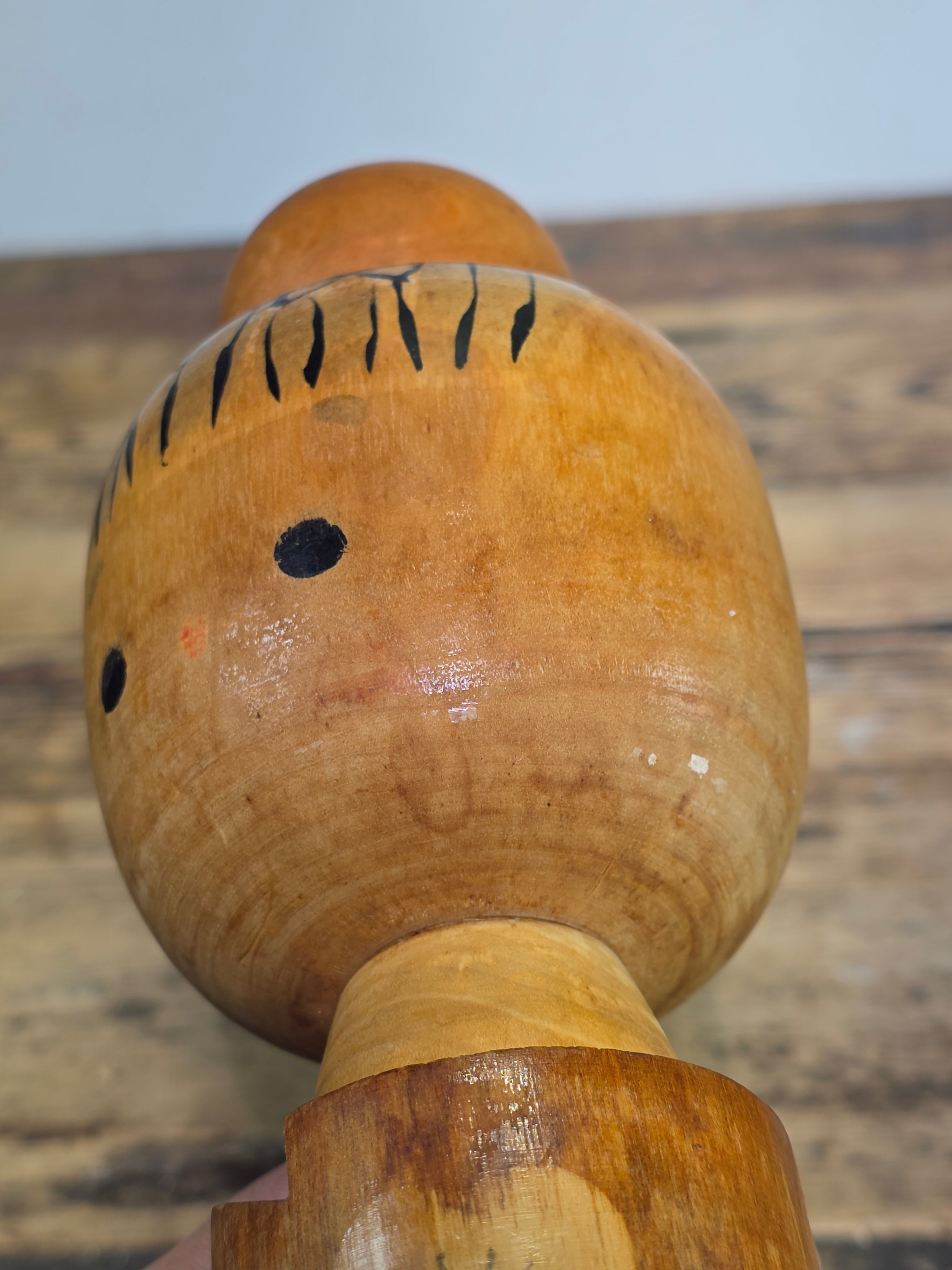 Vintage Masami Miyajima Sosaku Kokeshi Signed Disciple of Muhitsu Miyajima 9.5"