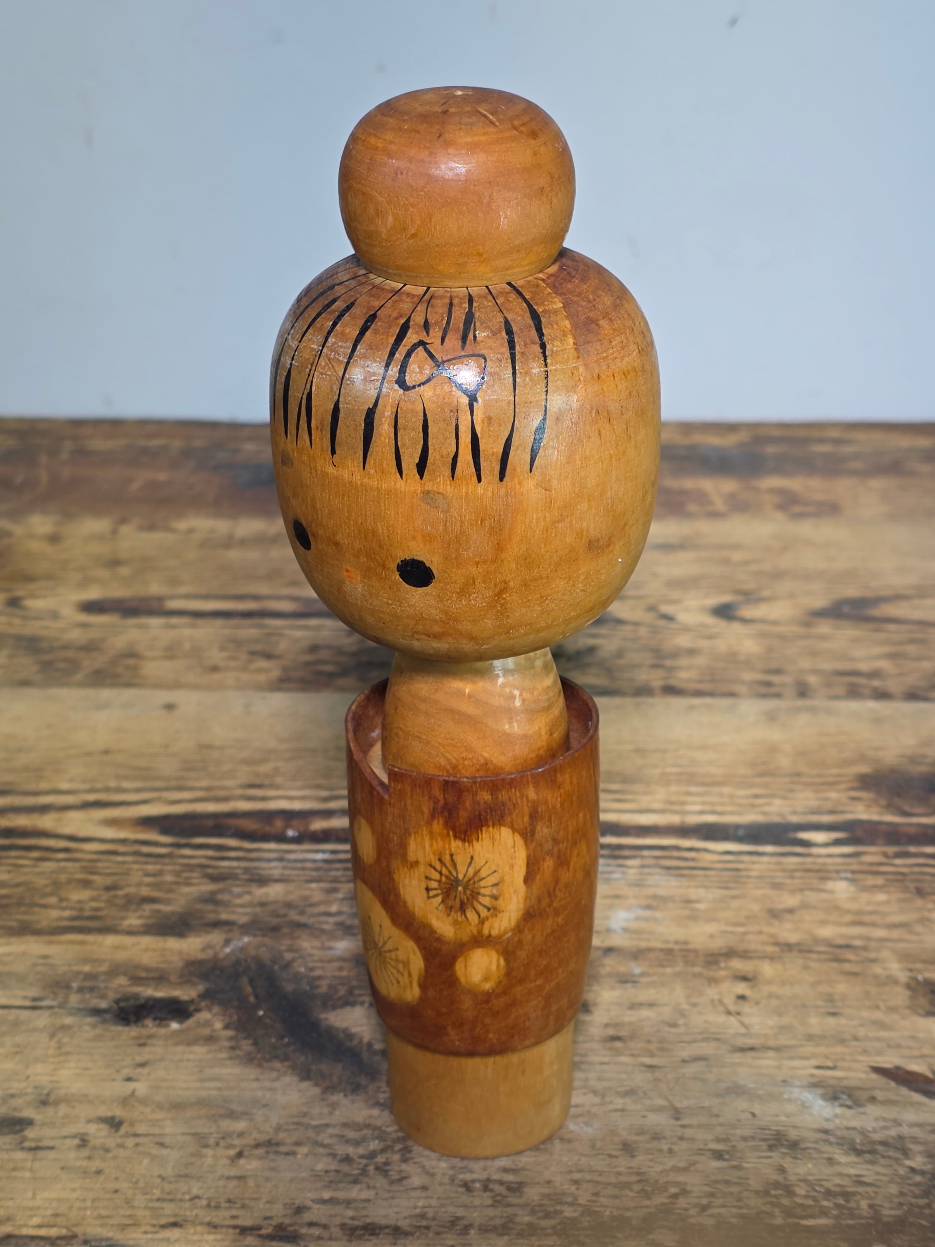 Vintage Masami Miyajima Sosaku Kokeshi Signed Disciple of Muhitsu Miyajima 9.5"