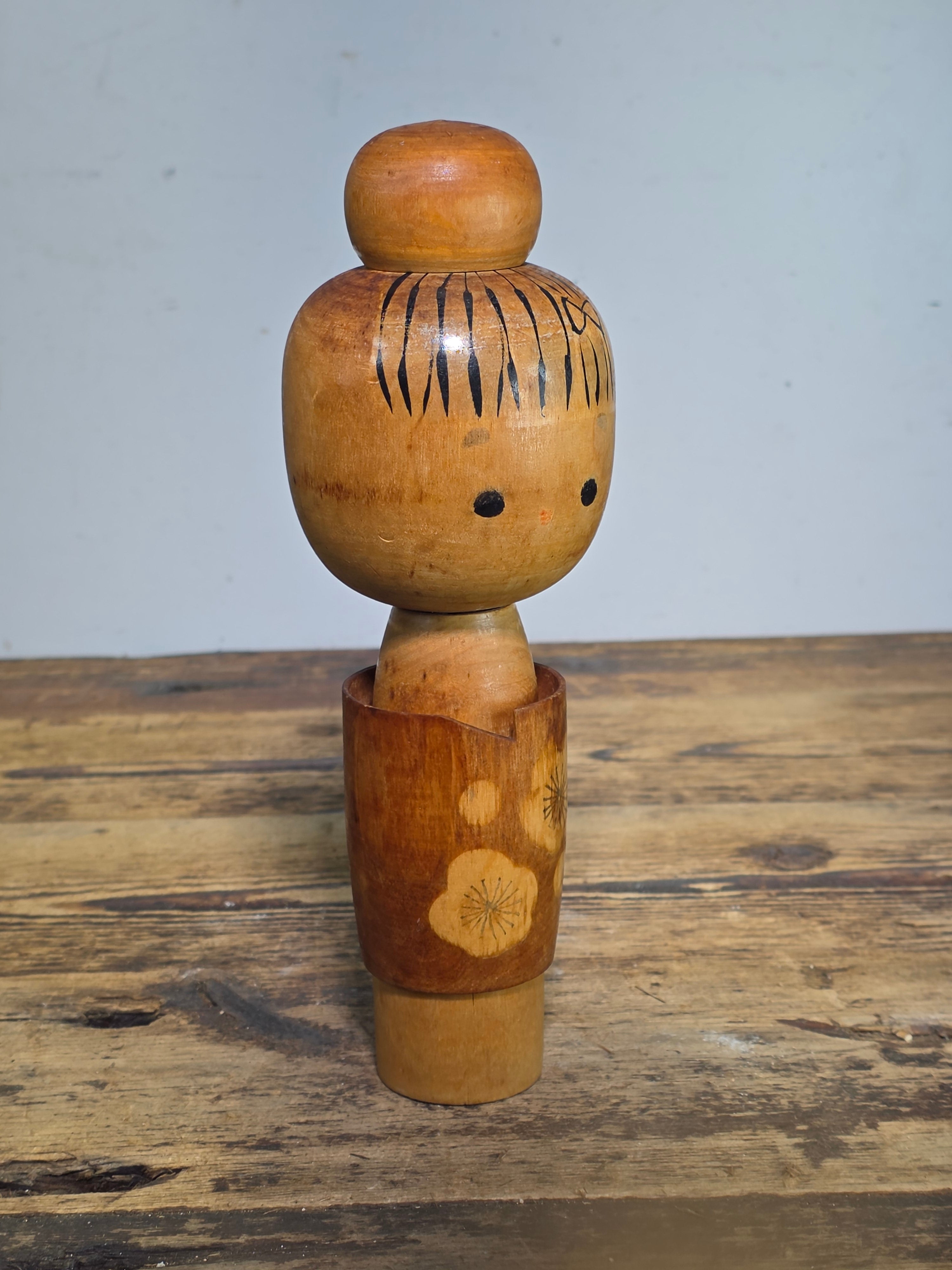 Vintage Masami Miyajima Sosaku Kokeshi Signed Disciple of Muhitsu Miyajima 9.5"
