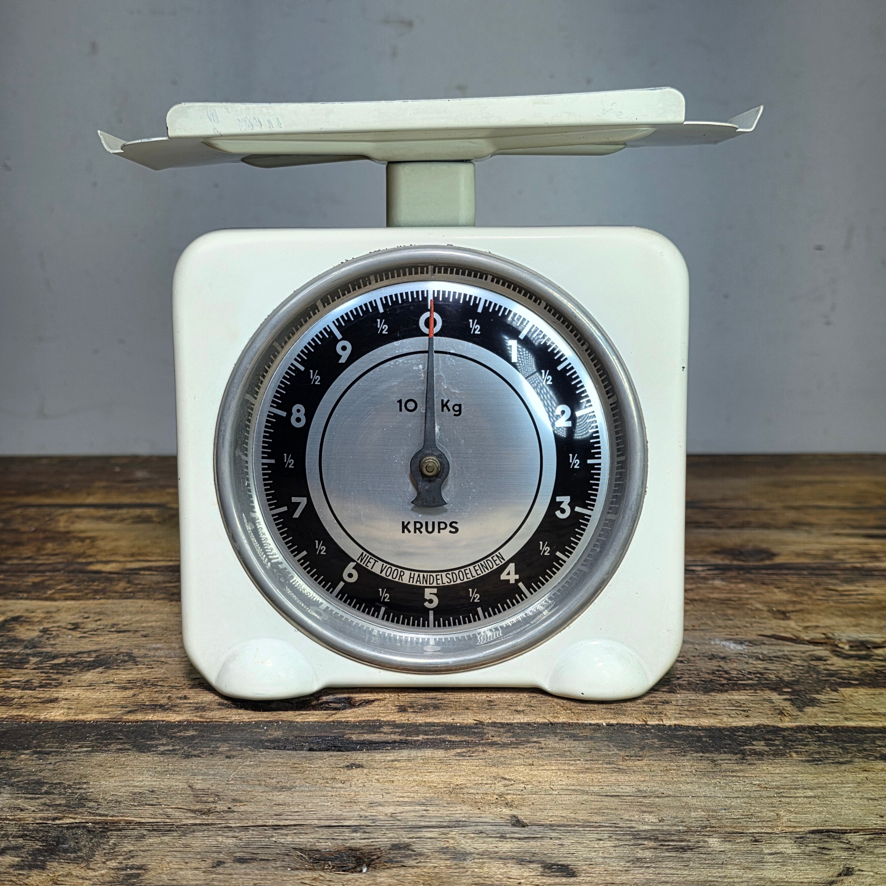 Vintage KRUPS Kitchen Scale 10kg White Matte Metal Made in Ireland German Design
