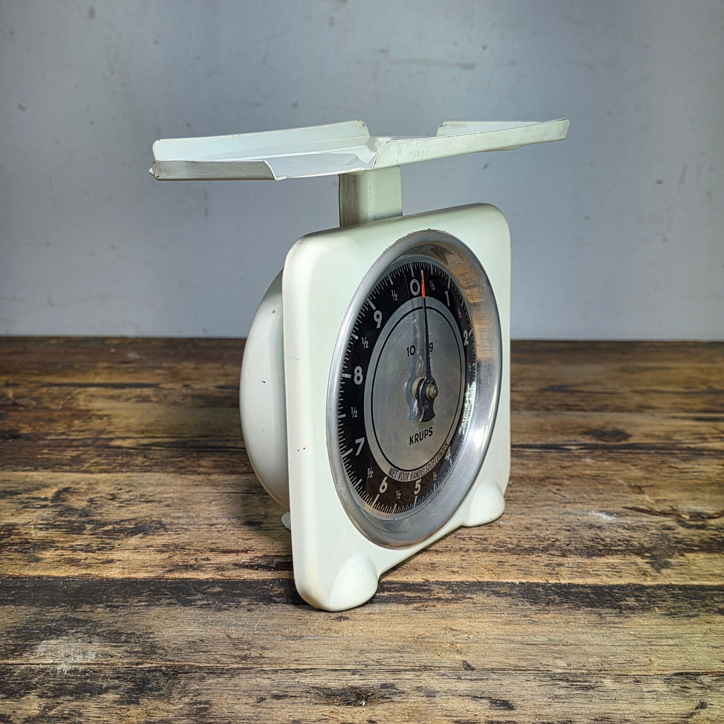 Vintage KRUPS Kitchen Scale 10kg White Matte Metal Made in Ireland German Design
