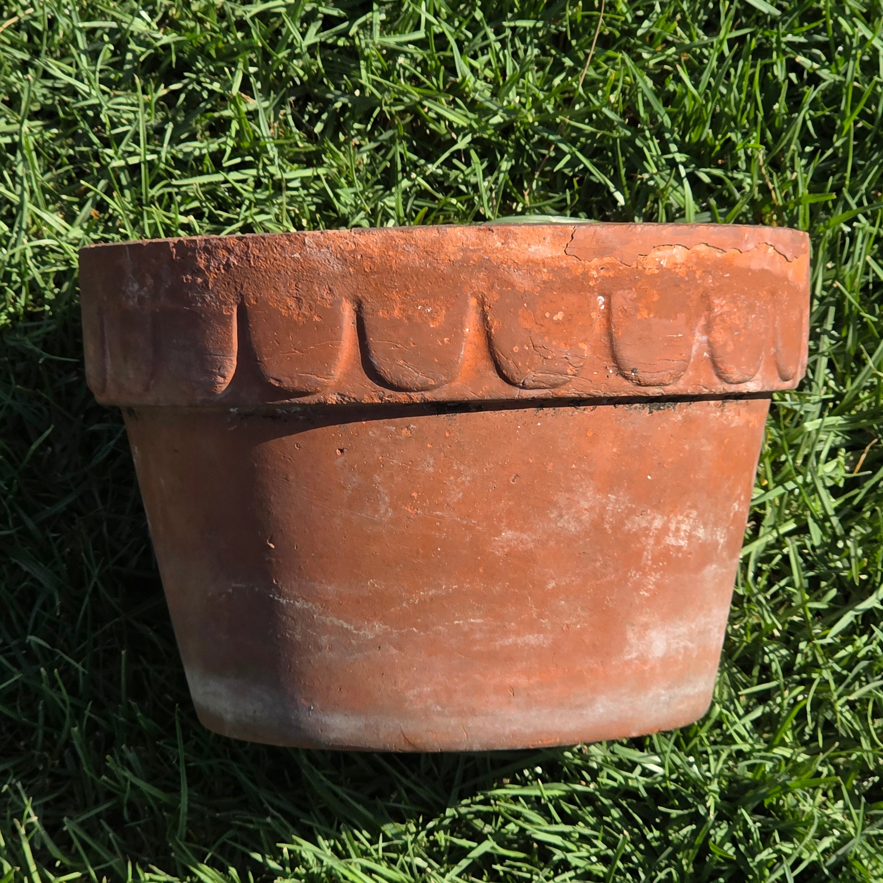 Antique Bauer Pottery Los Angeles Terracotta Planter 9" Scalloped Rim Garden Pot