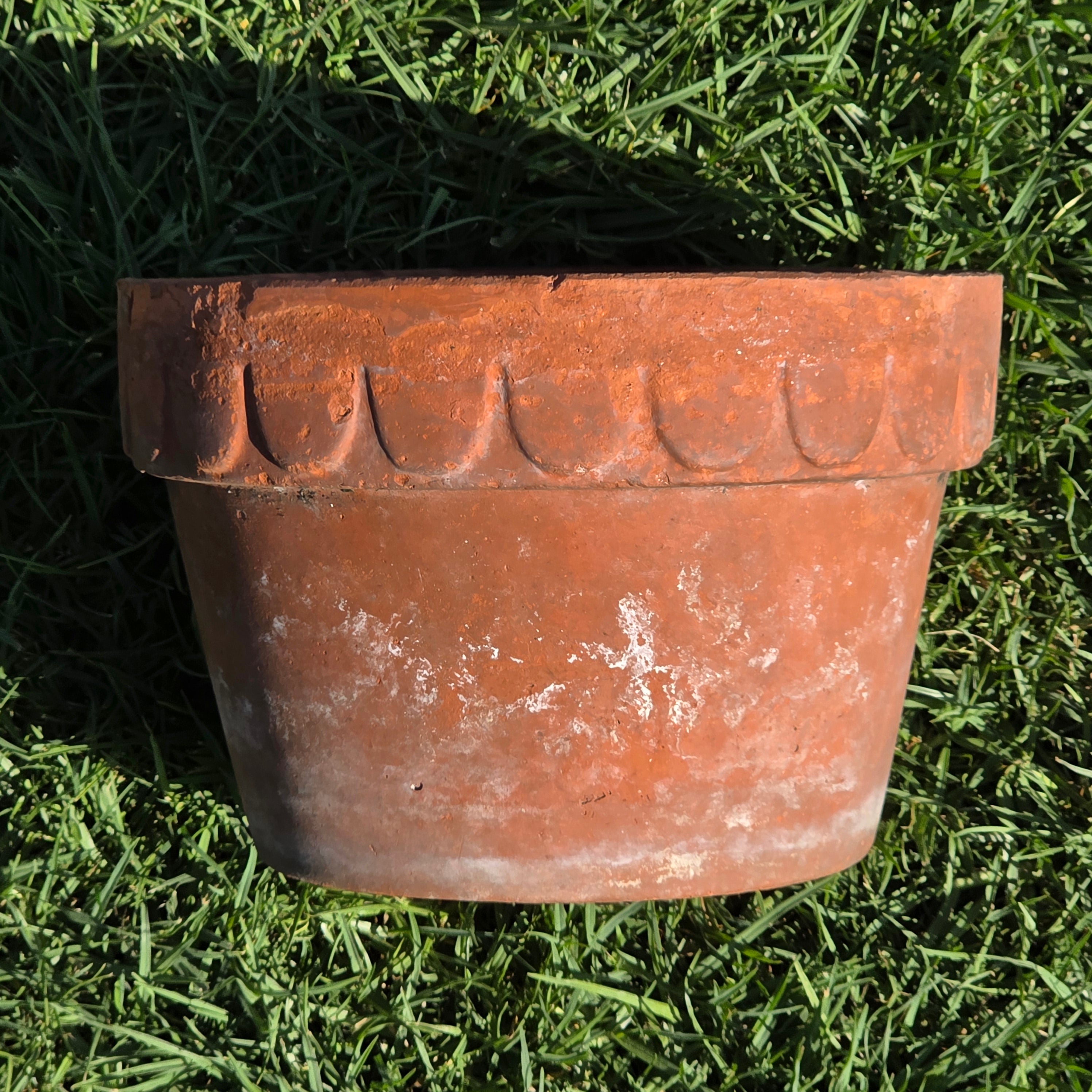 Antique Bauer Pottery Los Angeles Terracotta Planter 9" Scalloped Rim Garden Pot