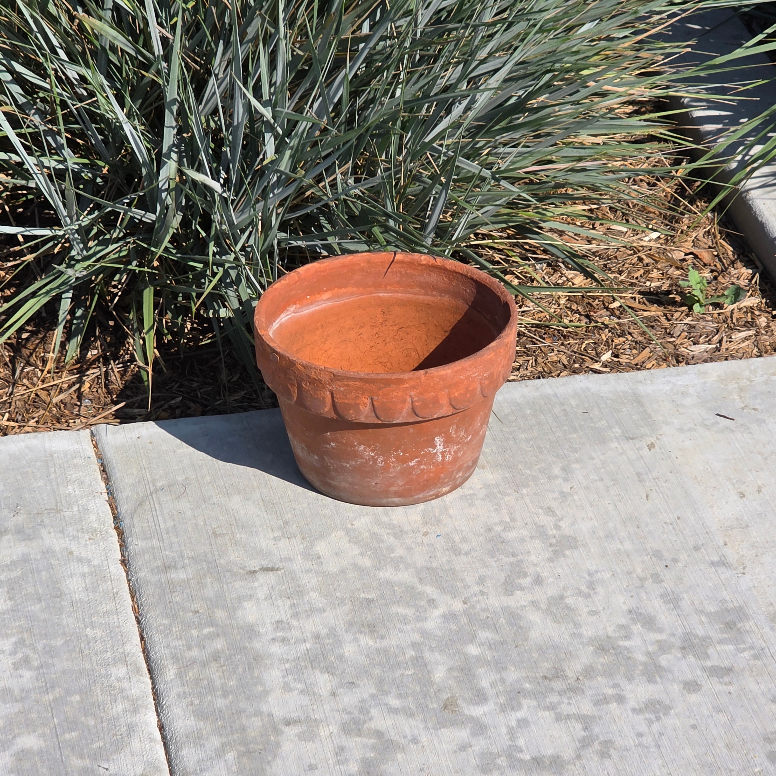 Antique Bauer Pottery Los Angeles Terracotta Planter 9" Scalloped Rim Garden Pot
