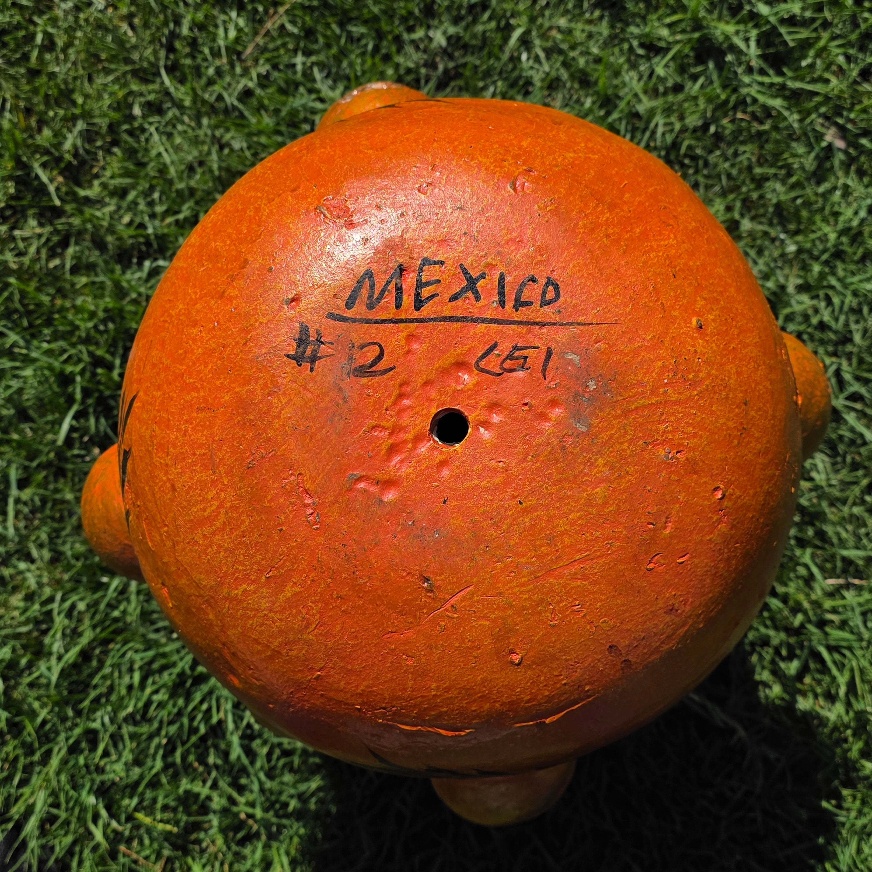 Vintage Mexican Strawberry Planter Large 19" Hand Painted Terra Cotta 12 Pocket
