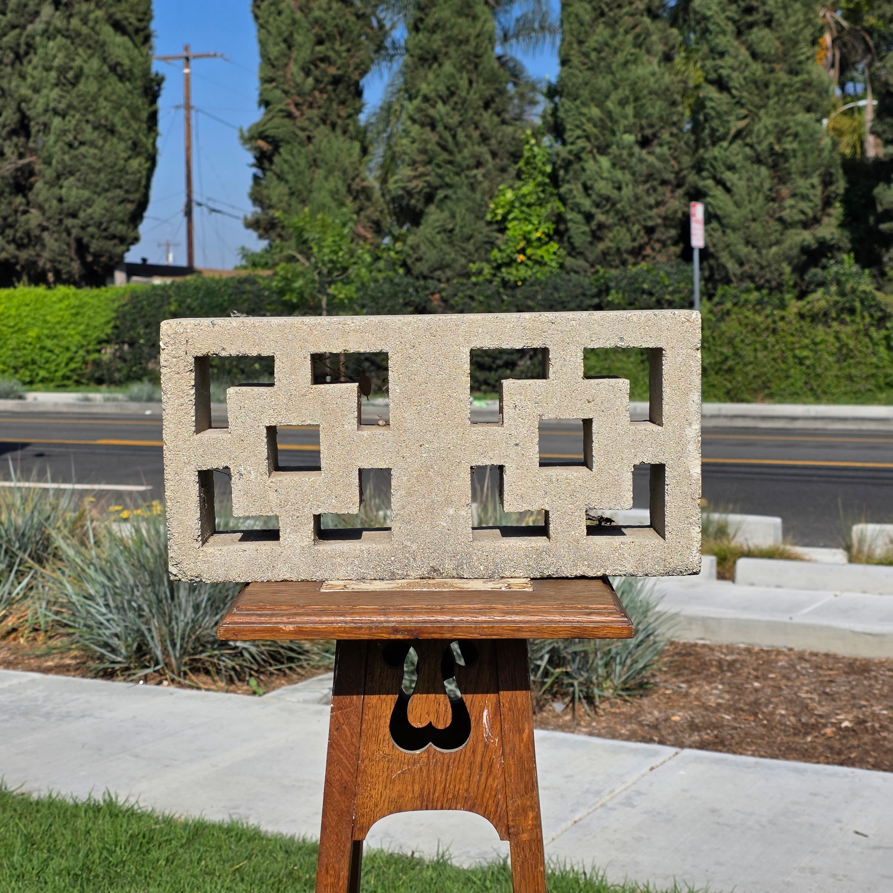 Vintage Ralph Haver Breeze Block Mid Century Modern Concrete Screen Stone 1950s