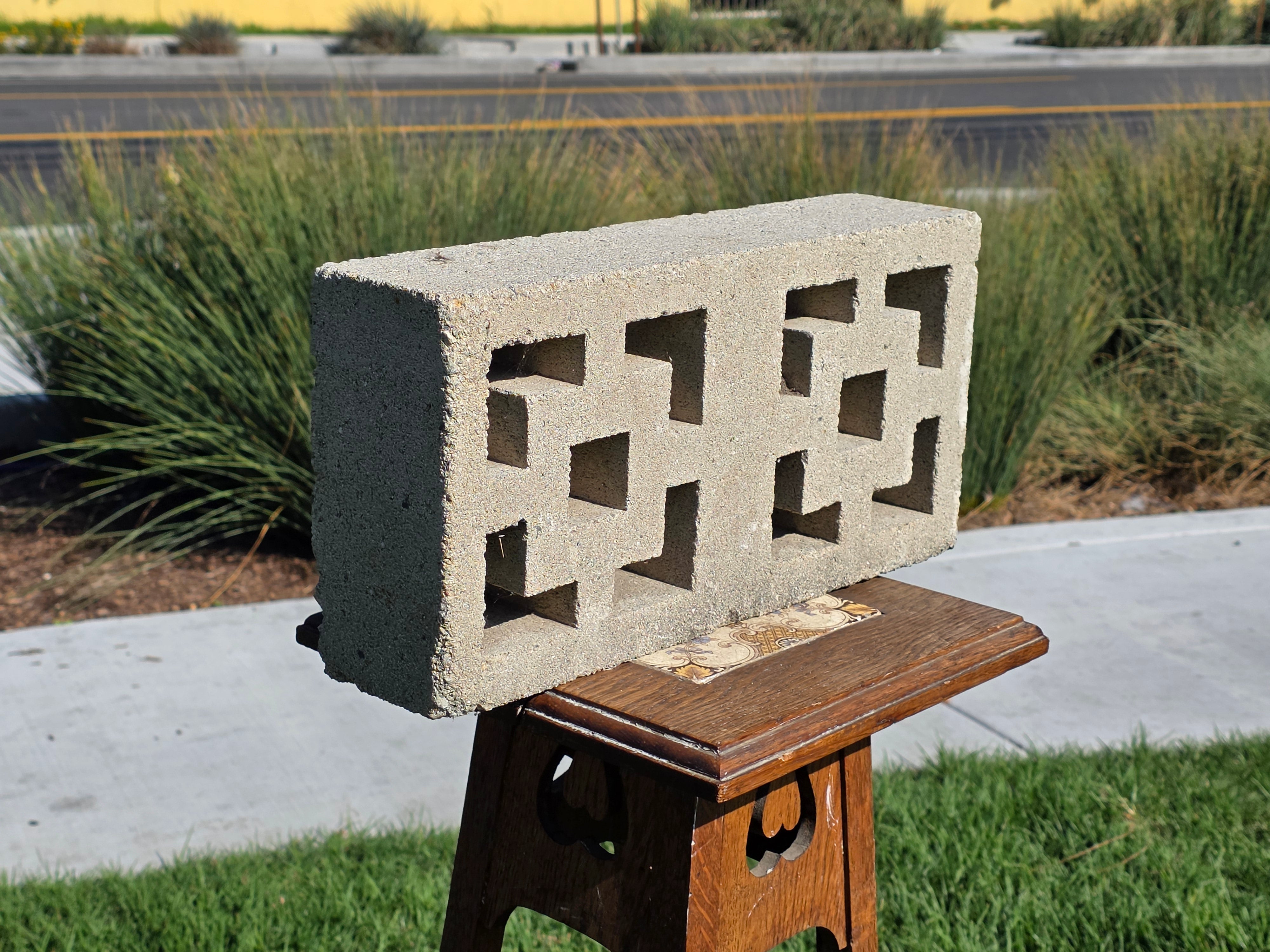 Vintage Ralph Haver Breeze Block Mid Century Modern Concrete Screen Stone 1950s