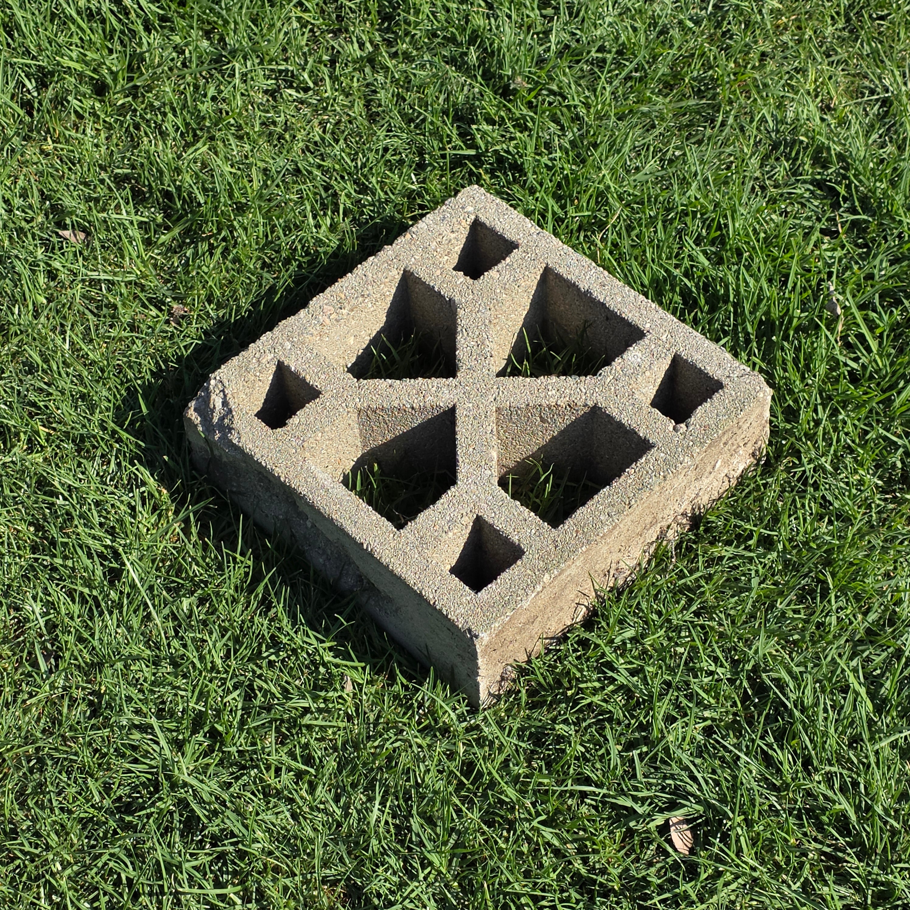 Vintage Breeze Block Mid Century Modern X Pattern Concrete Screen Stone 12x12