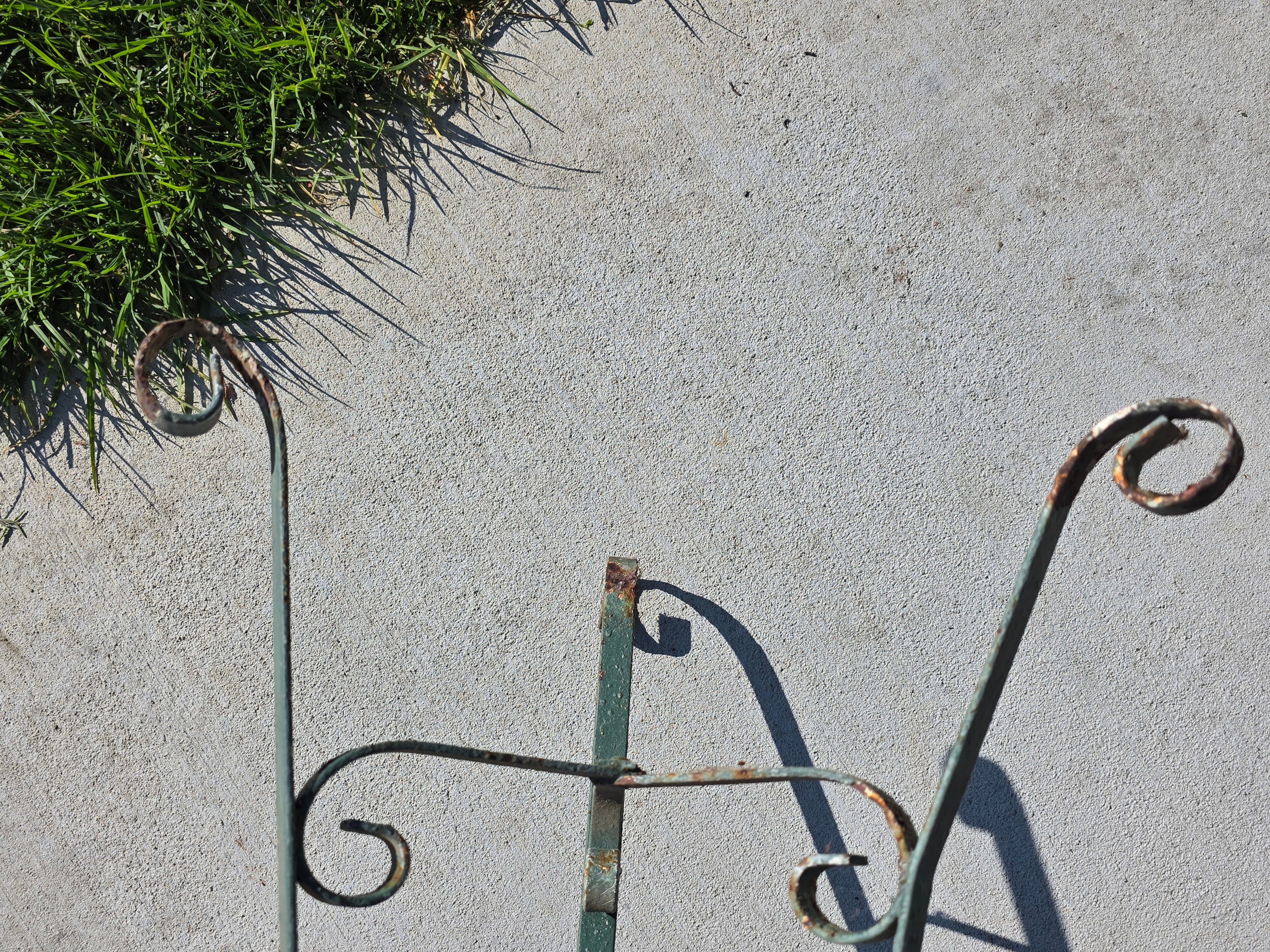 Vintage Wrought Iron Plant Stand Mid Century Spanish Scroll Tripod Holder