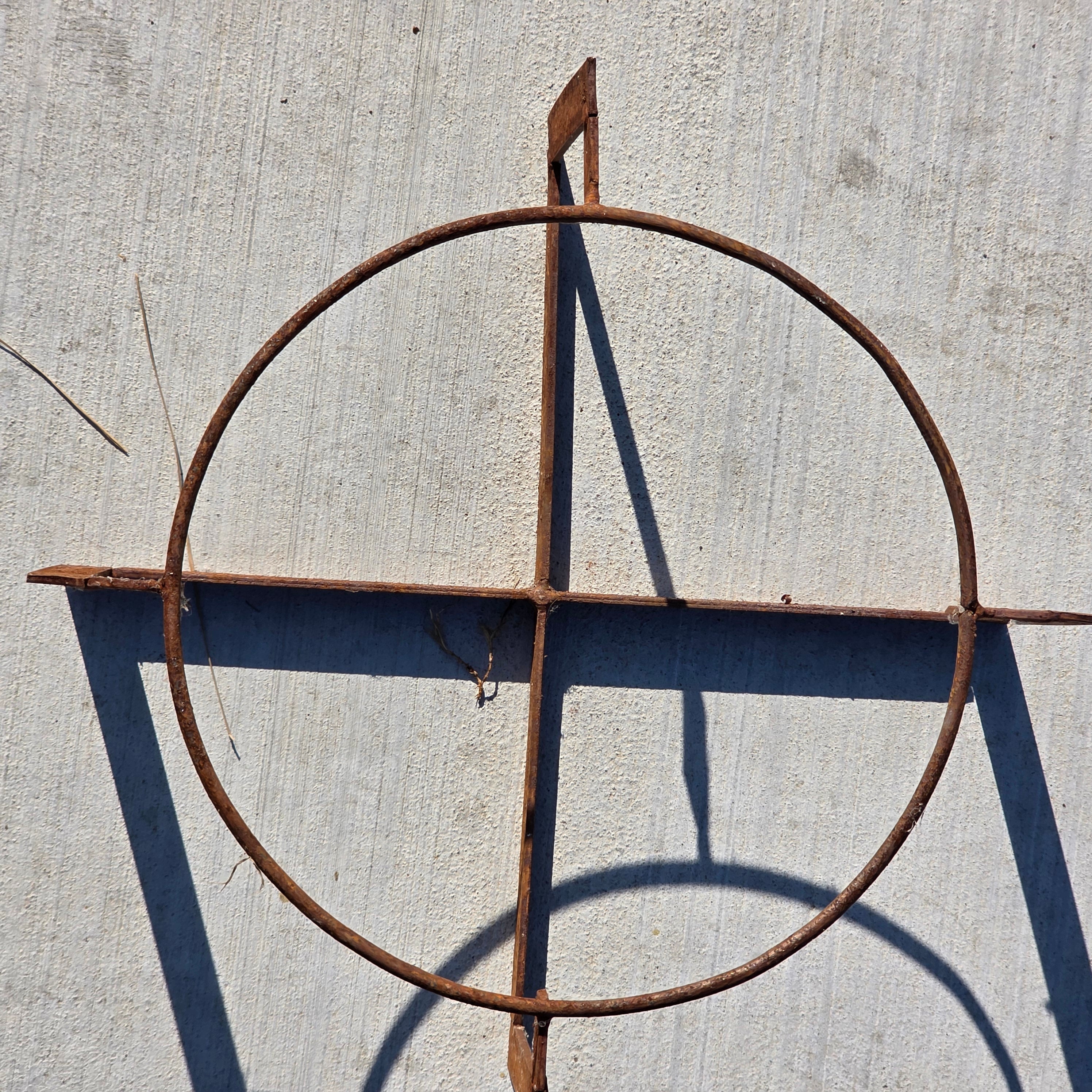 Vintage Mid Century Modern Iron Plant Stand Geometric Industrial Rustic Pot Hold