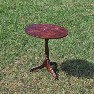 Bombay Company 1990 Vintage Tilt Top Side Table Burl Wood Finish Tripod Pedestal
