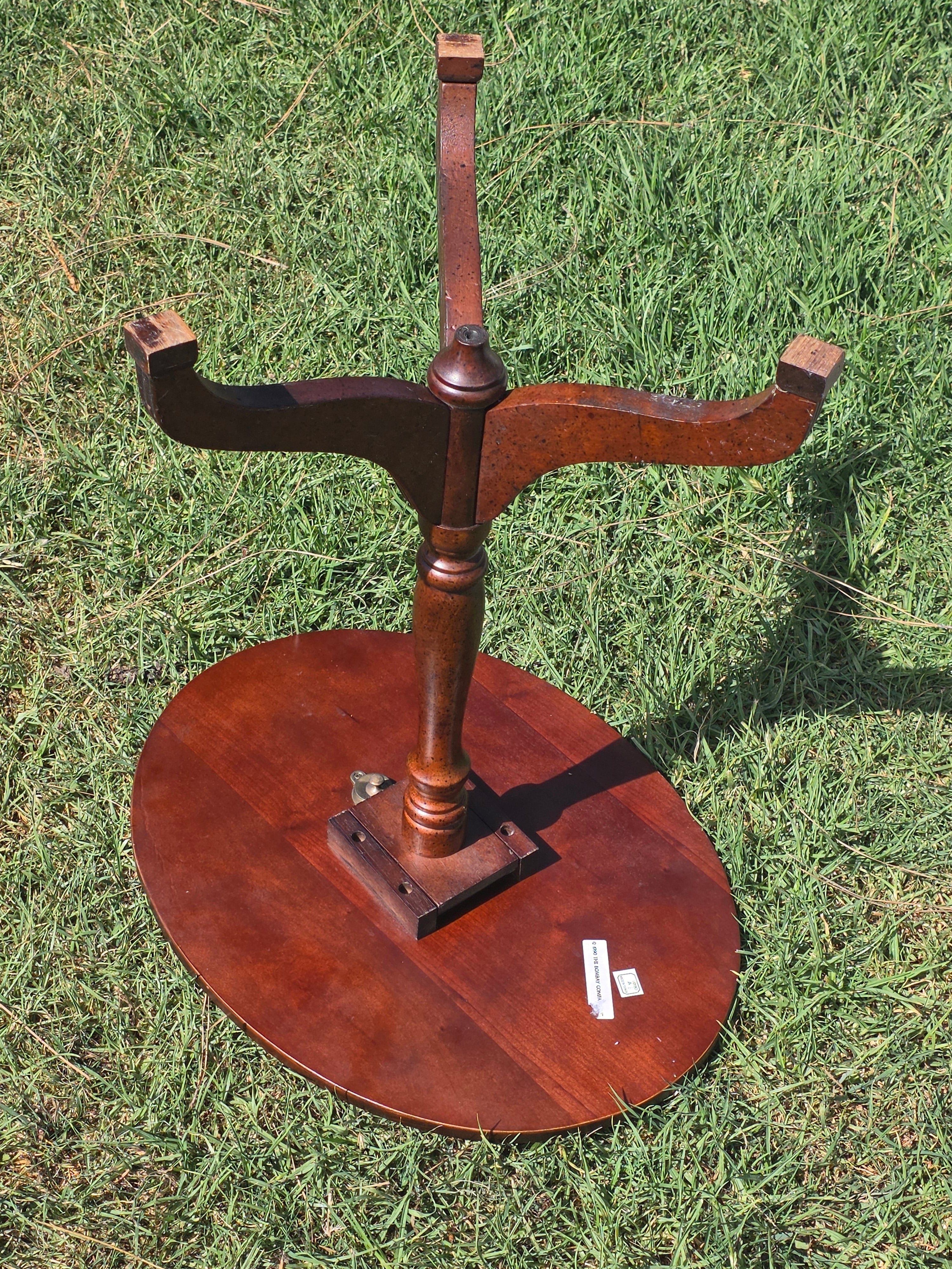 Bombay Company 1990 Vintage Tilt Top Side Table Burl Wood Finish Tripod Pedestal