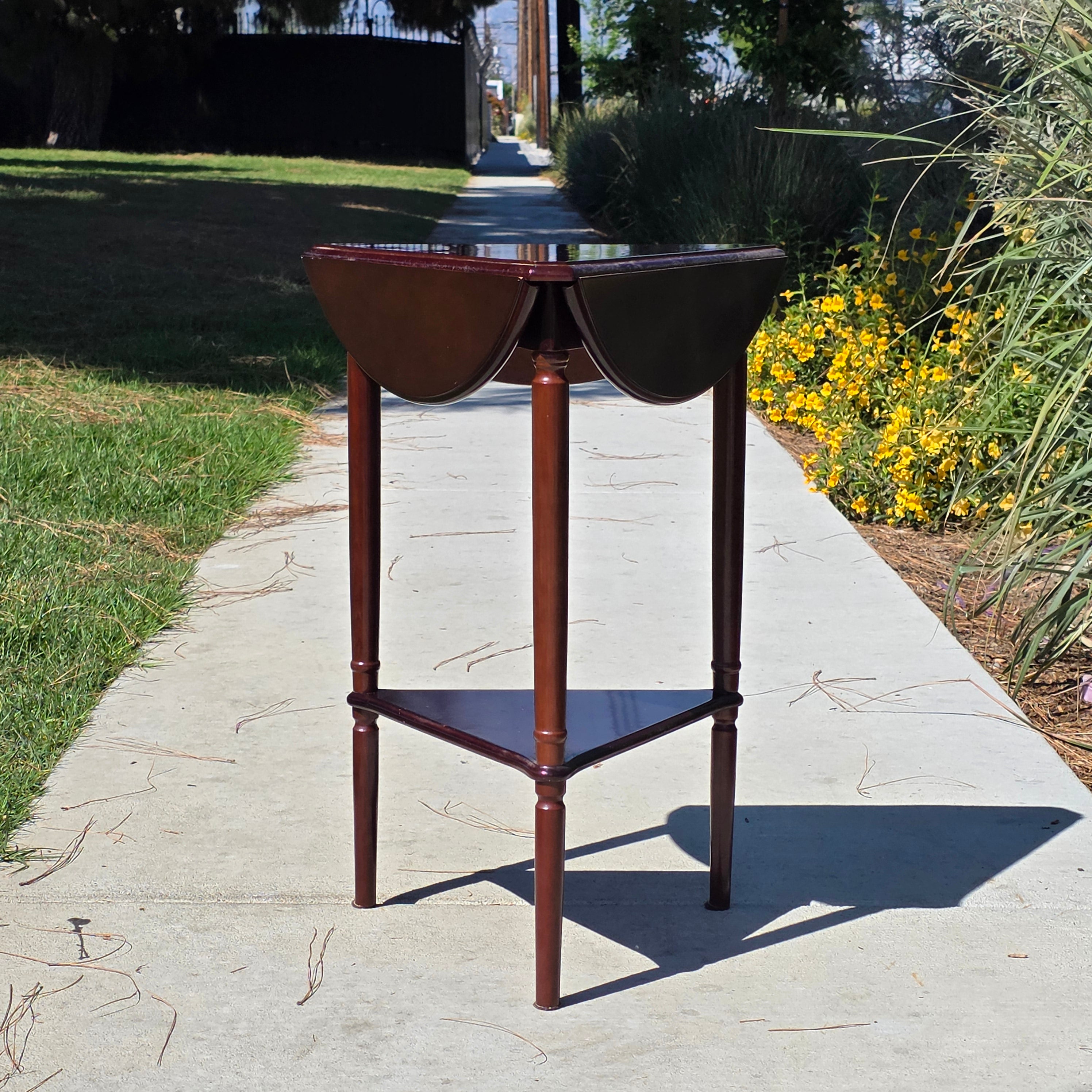 Bombay Company Vintage Drop Leaf Round Side Table Triangle 3-Way Folding 2003