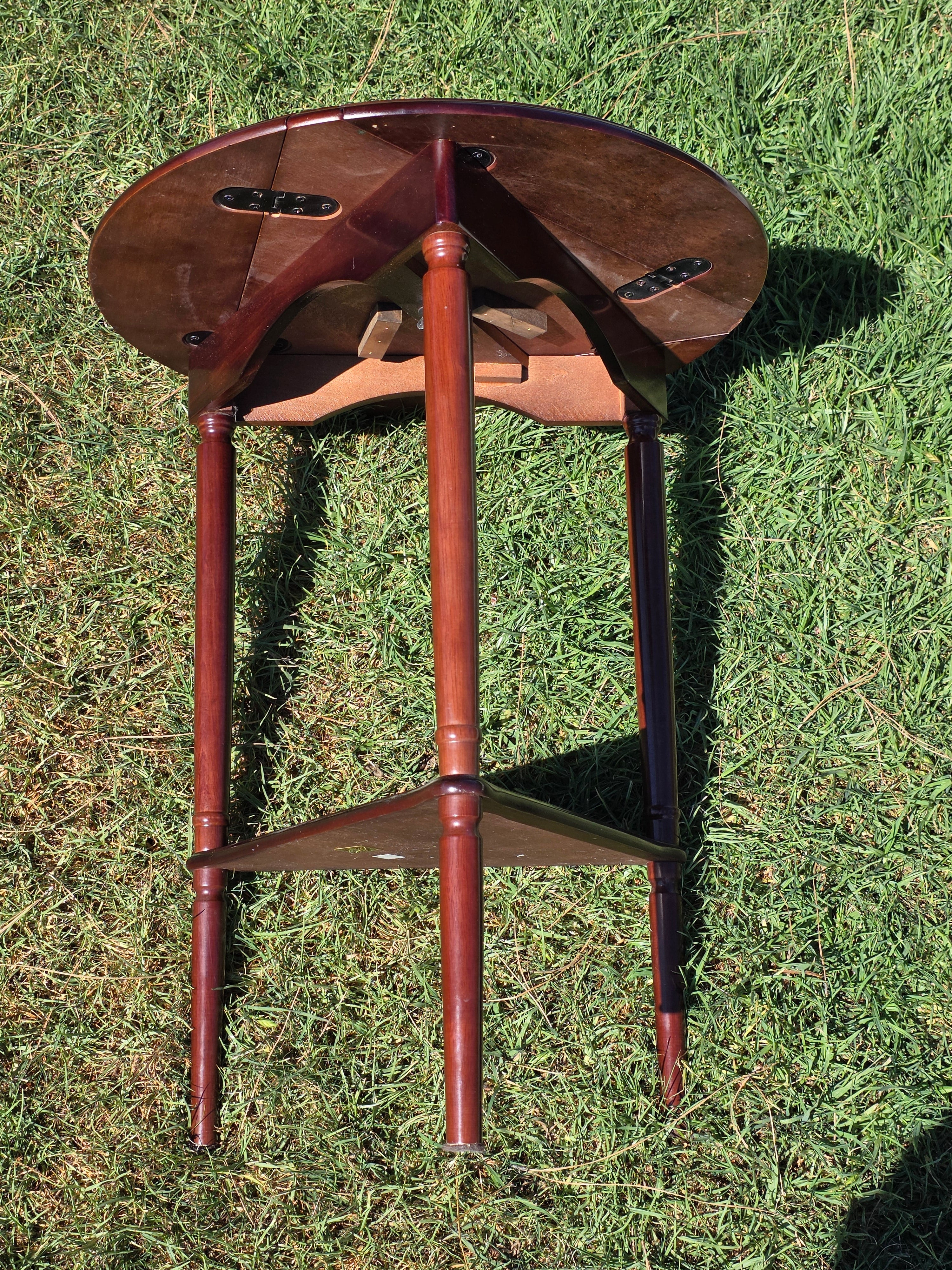Bombay Company Vintage Drop Leaf Round Side Table Triangle 3-Way Folding 2003