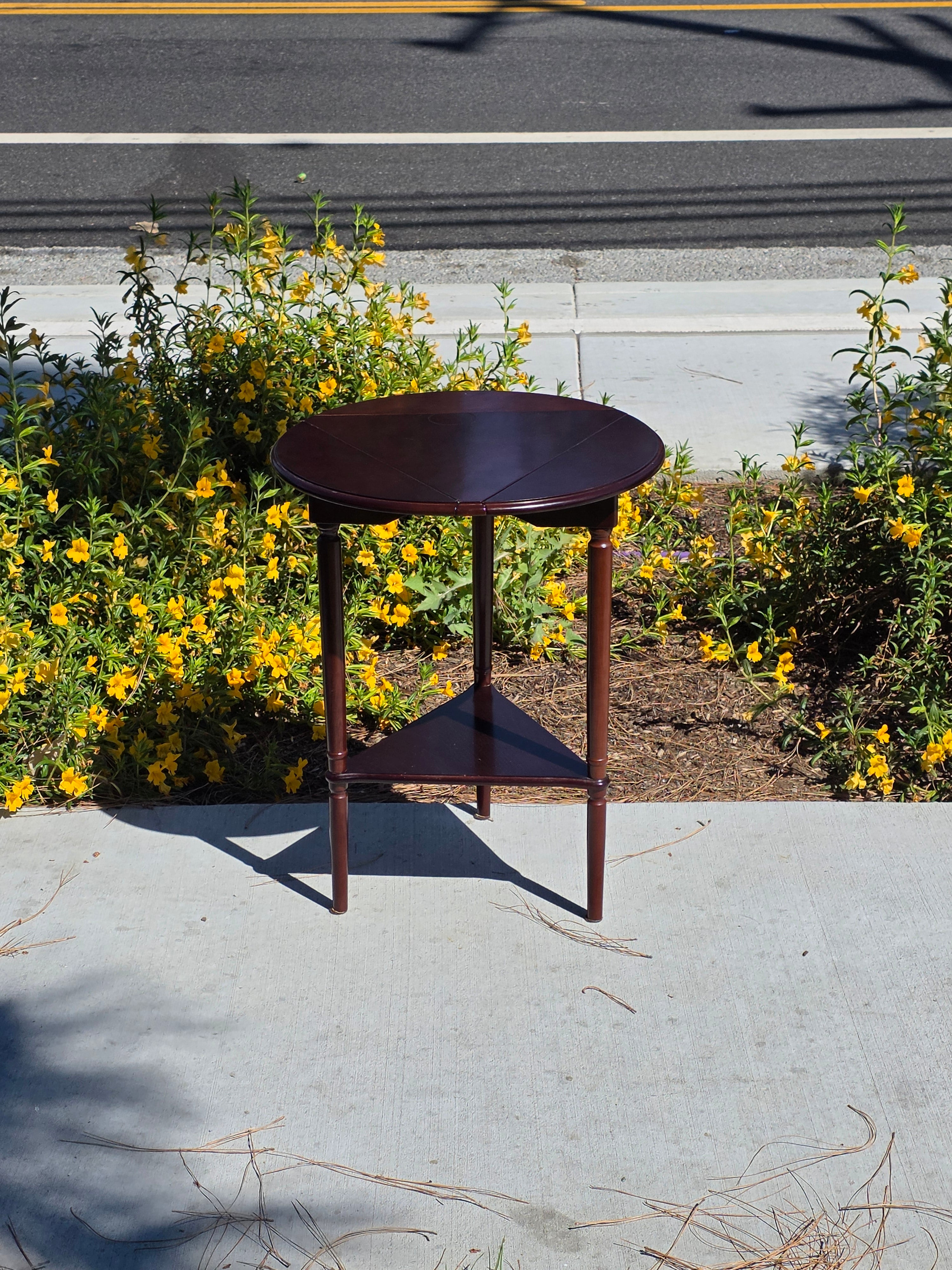Bombay Company Vintage Drop Leaf Round Side Table Triangle 3-Way Folding 2003