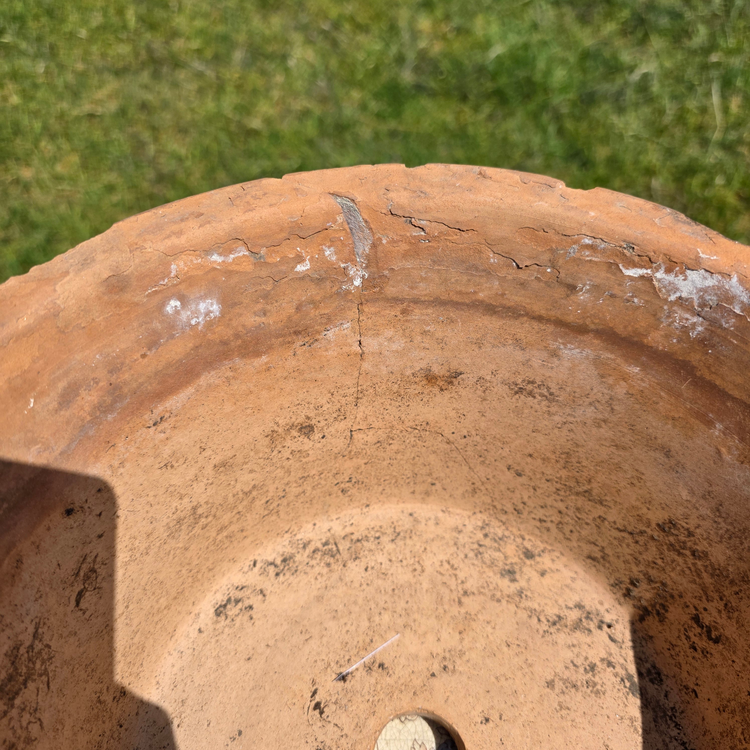 Vintage Italian Terracotta Planter Hand Turned Pottery Rustic Garden Pot 11"