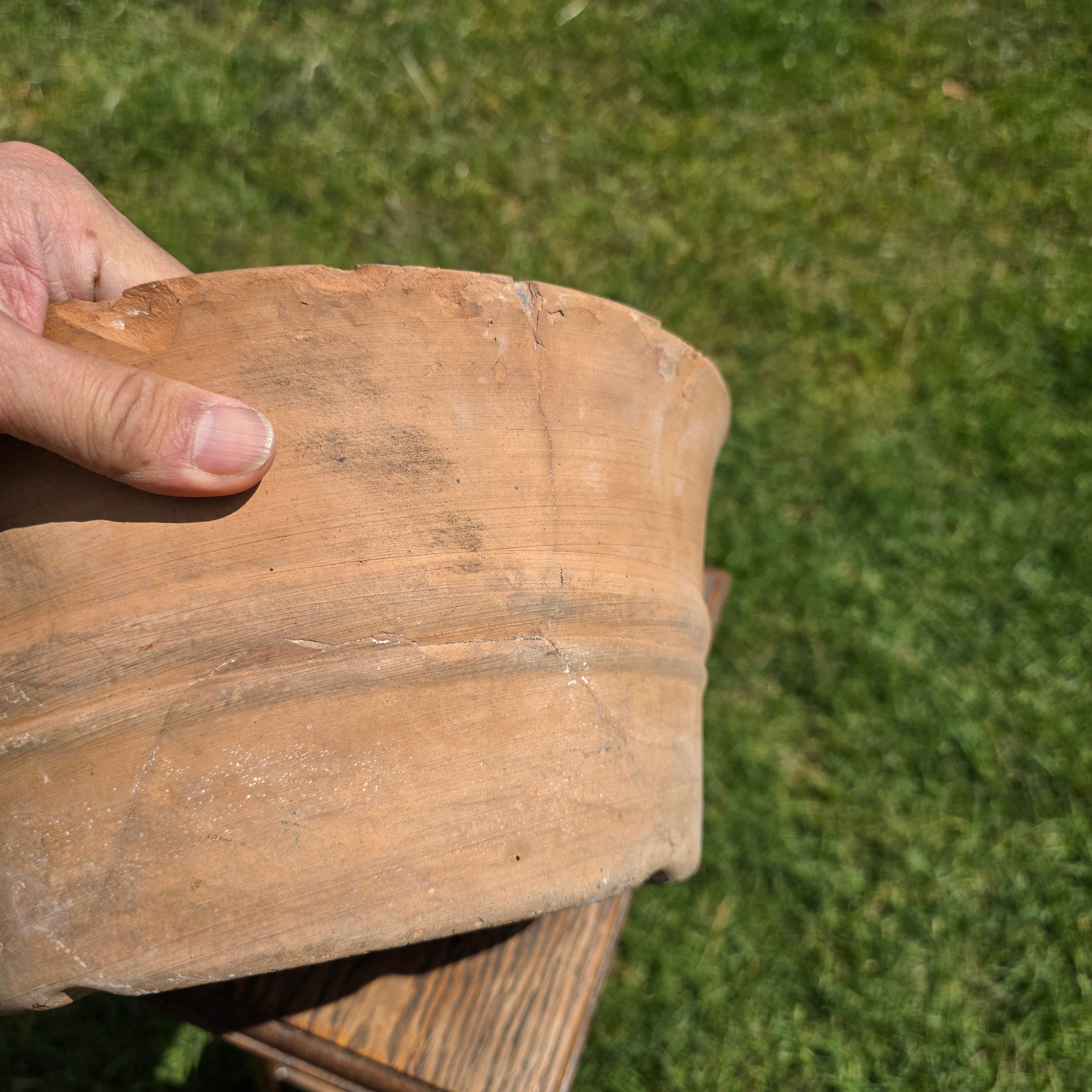 Vintage Italian Terracotta Planter Hand Turned Pottery Rustic Garden Pot 11"