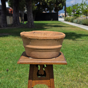 Vintage Italian Terracotta Planter Hand Turned Pottery Rustic Garden Pot 11"