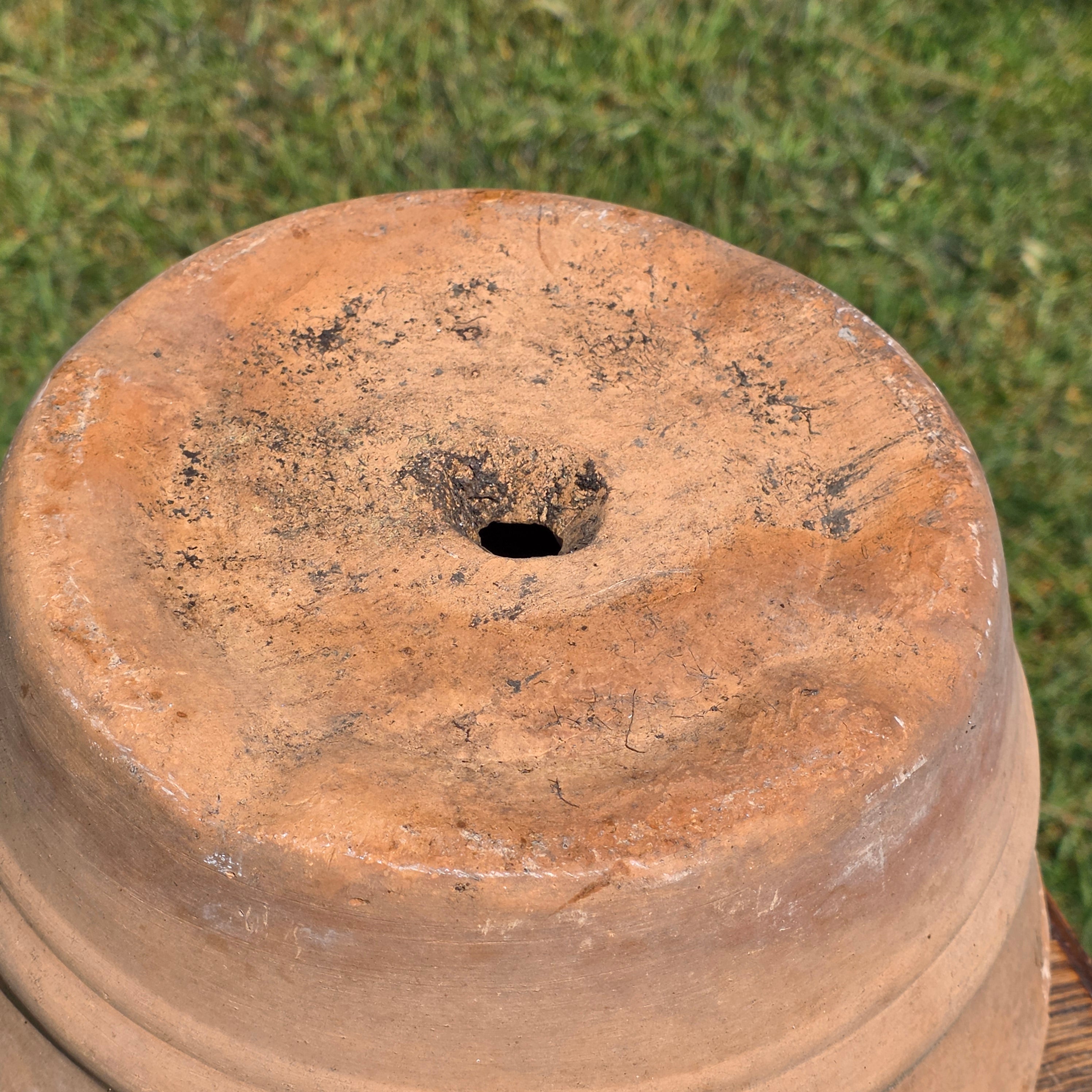 Vintage Italian Terracotta Planter Hand Turned Pottery Rustic Garden Pot 11"