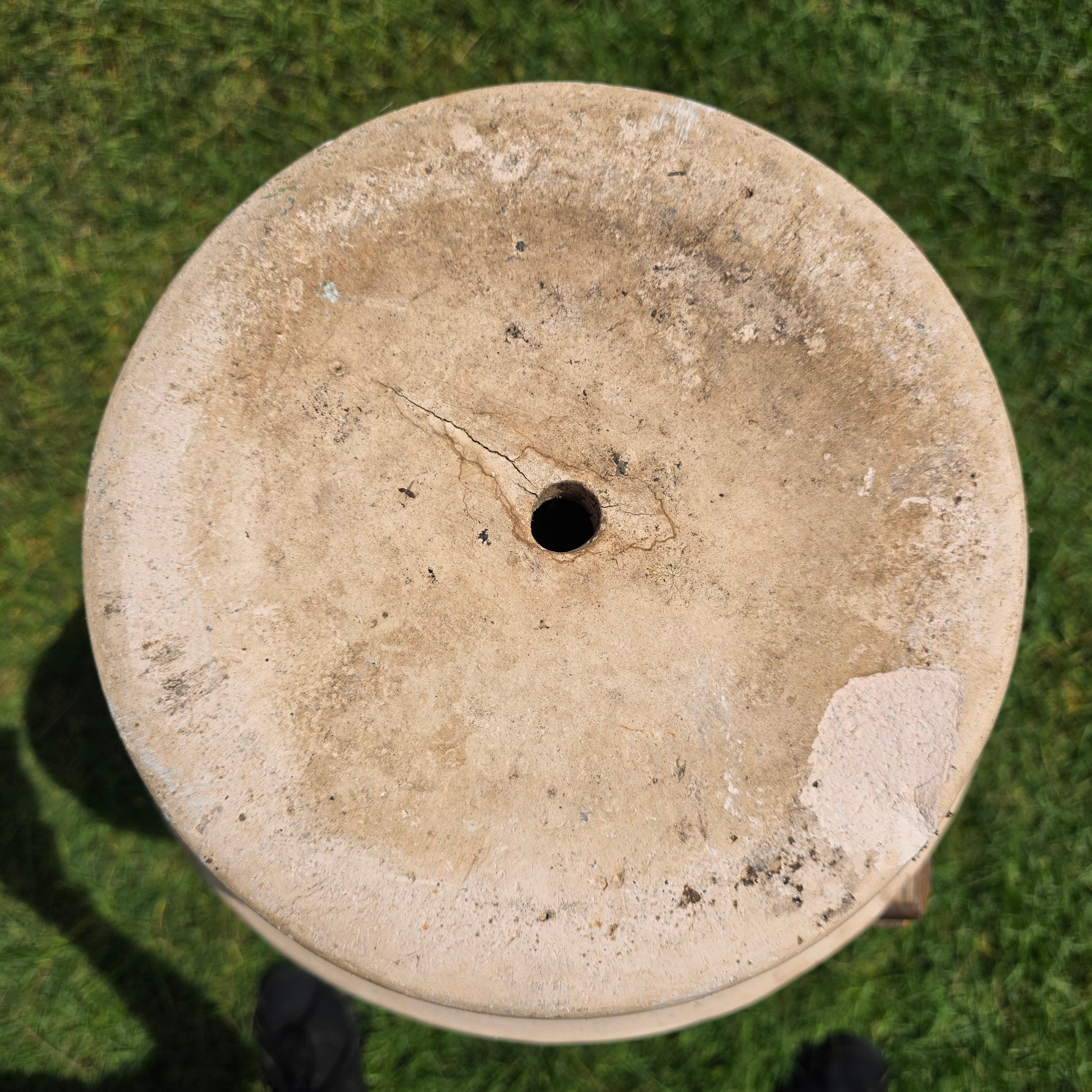 Huge Vintage Italian Garden Planter Pot Bowl 14" Heavy Aged Patina Made in Italy
