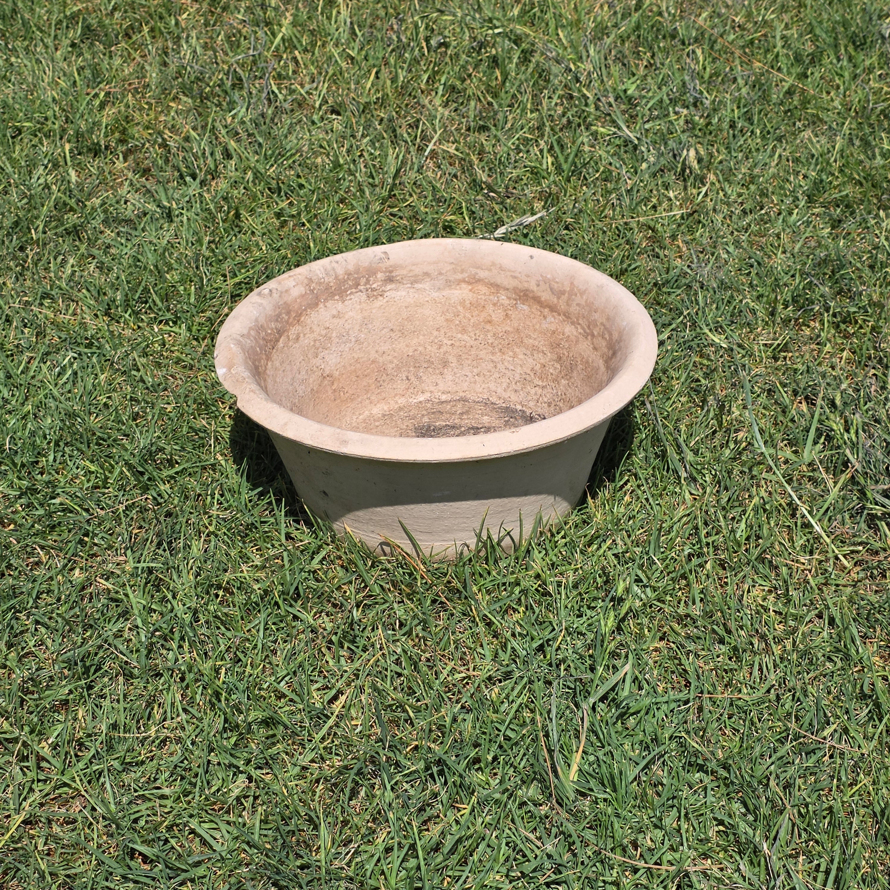 Vintage Italian Cast Stone Garden Planter Bowl 14" Heavy Shabby Chic