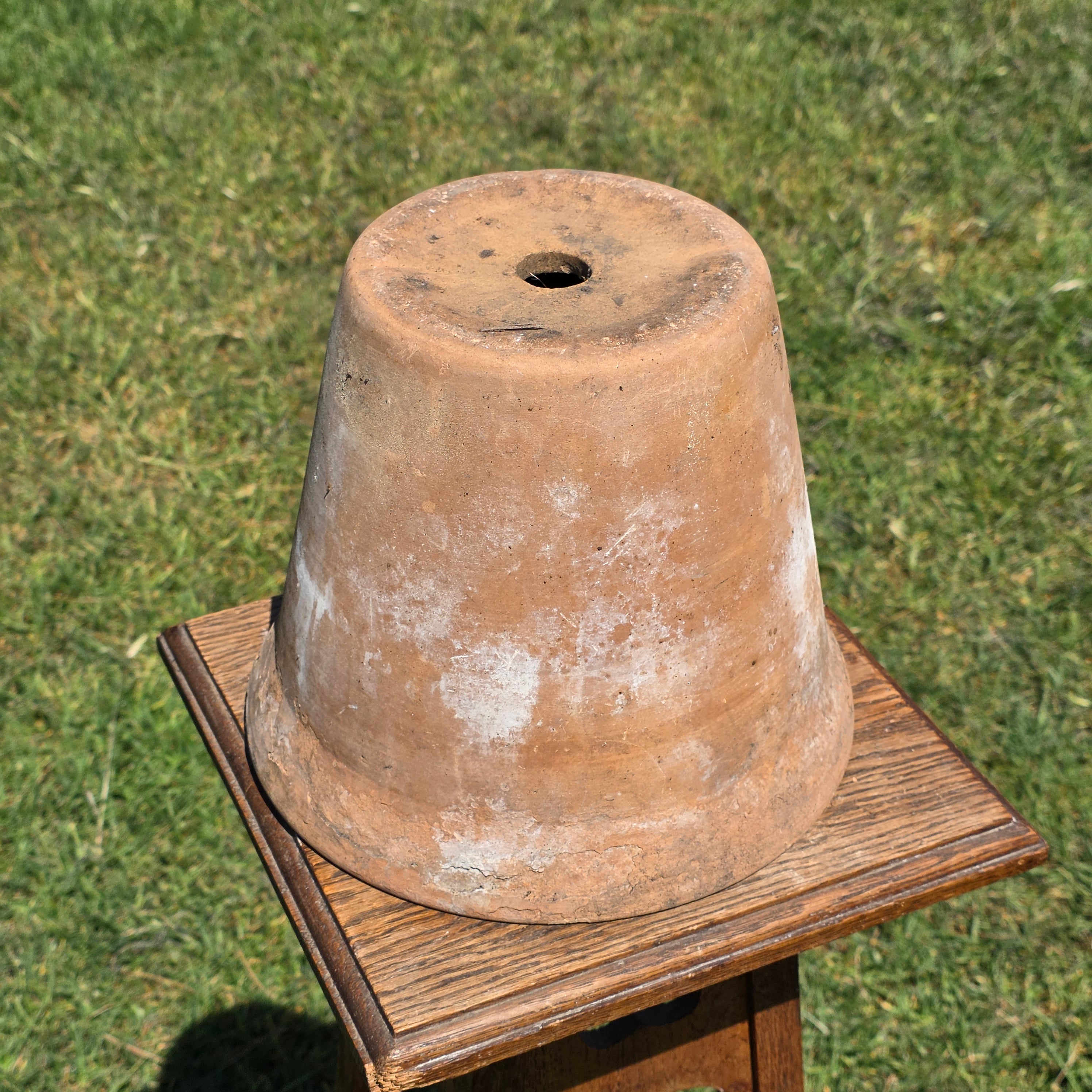 Vintage Italian Terracotta Planter Pot 10" Heavy Weathered Patina Italy Garden