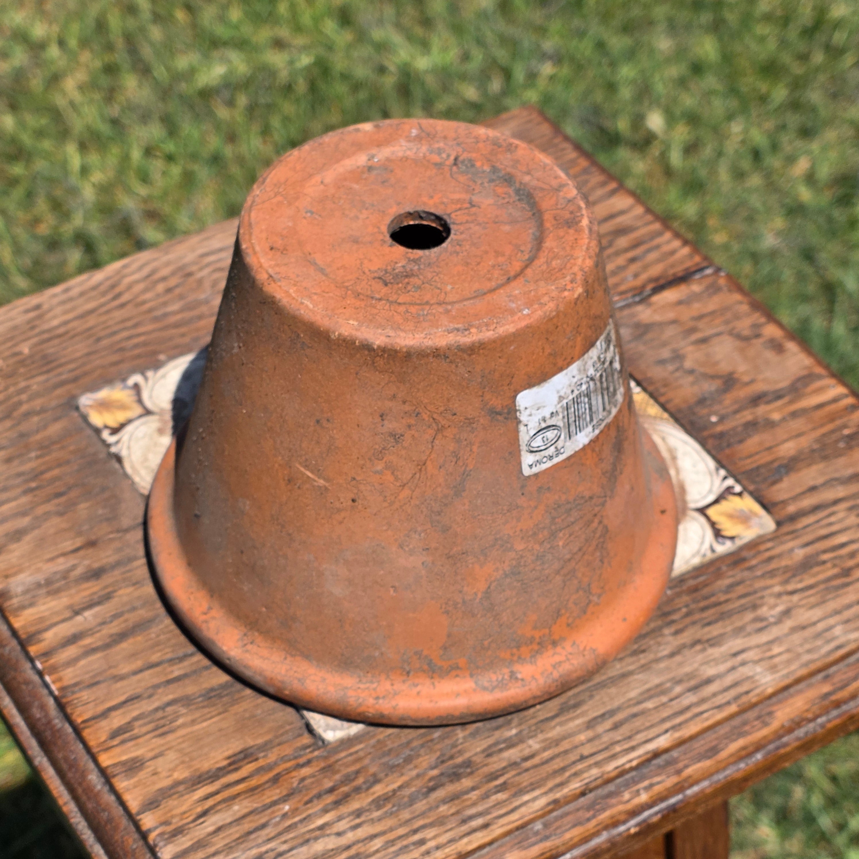 Vintage Deroma Italy Terracotta Planter Pot 6" Aged Patina Garden Italian Clay