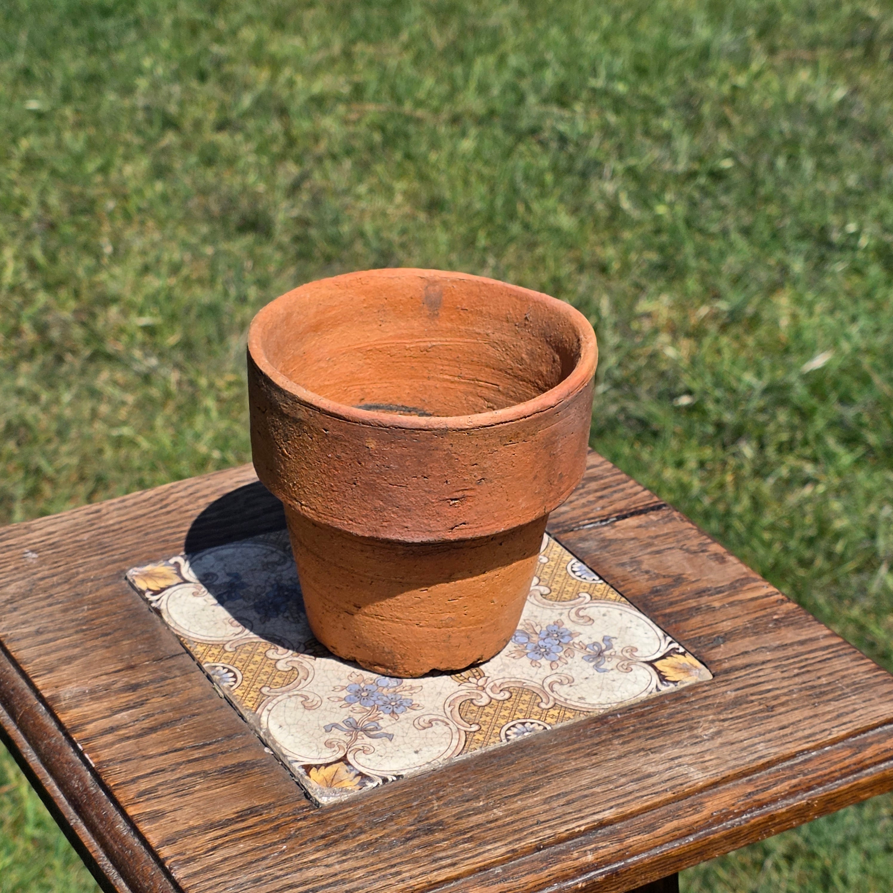 Vintage Italian Terracotta Planter Pot High Fired Heavy Clay 4.5" Garden Italy