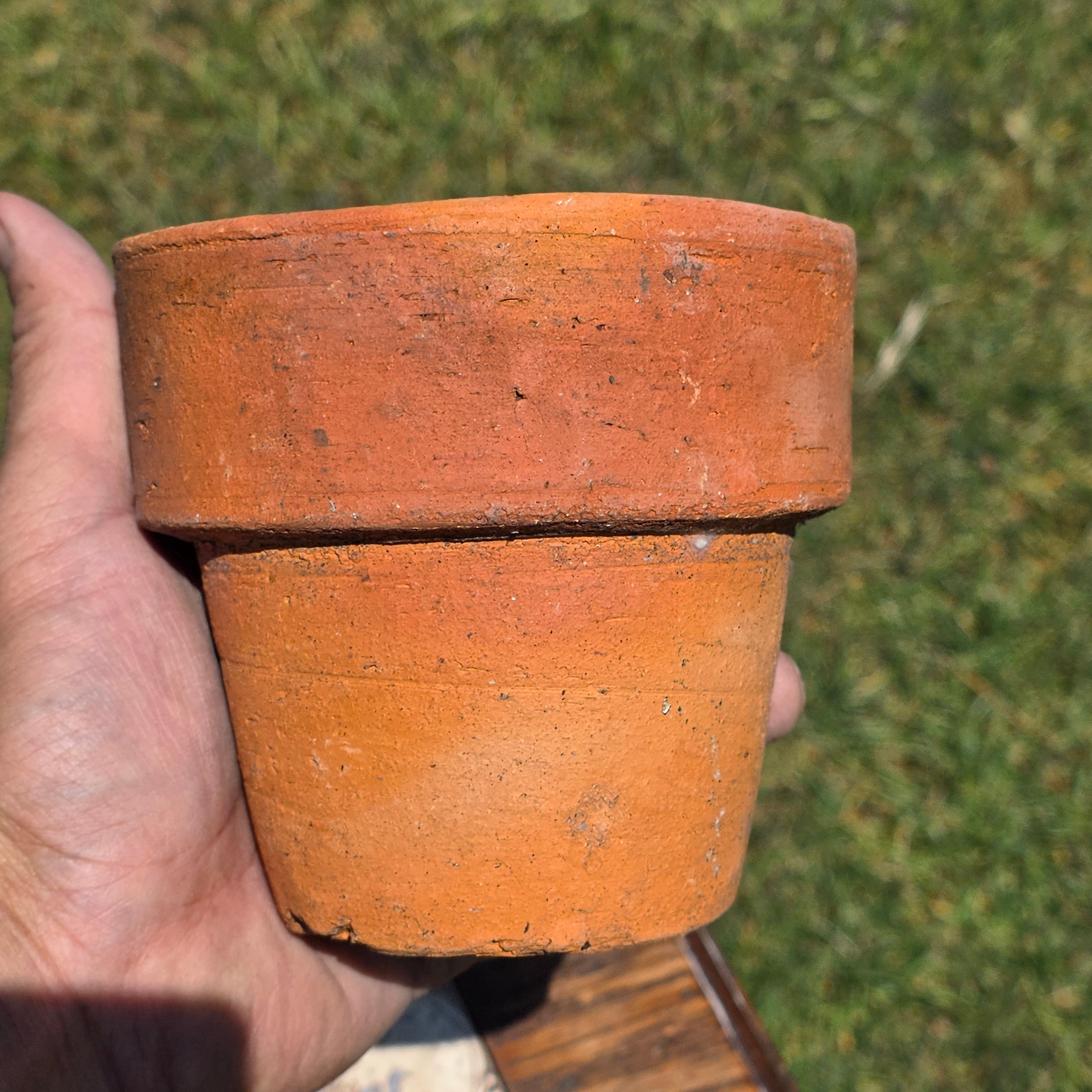 Vintage Italian Terracotta Planter Pot High Fired Heavy Clay 4.5" Garden Italy