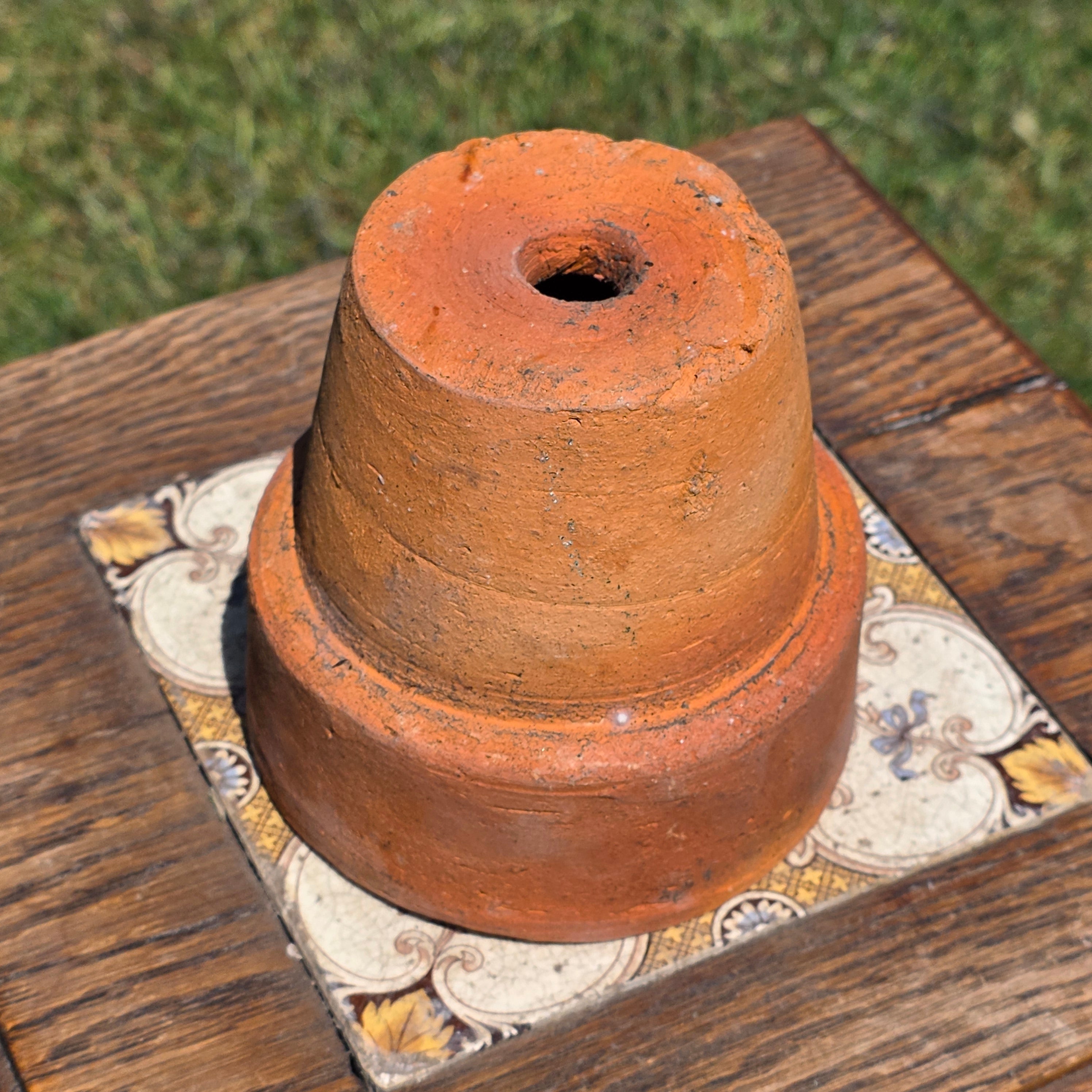 Vintage Italian Terracotta Planter Pot High Fired Heavy Clay 4.5" Garden Italy