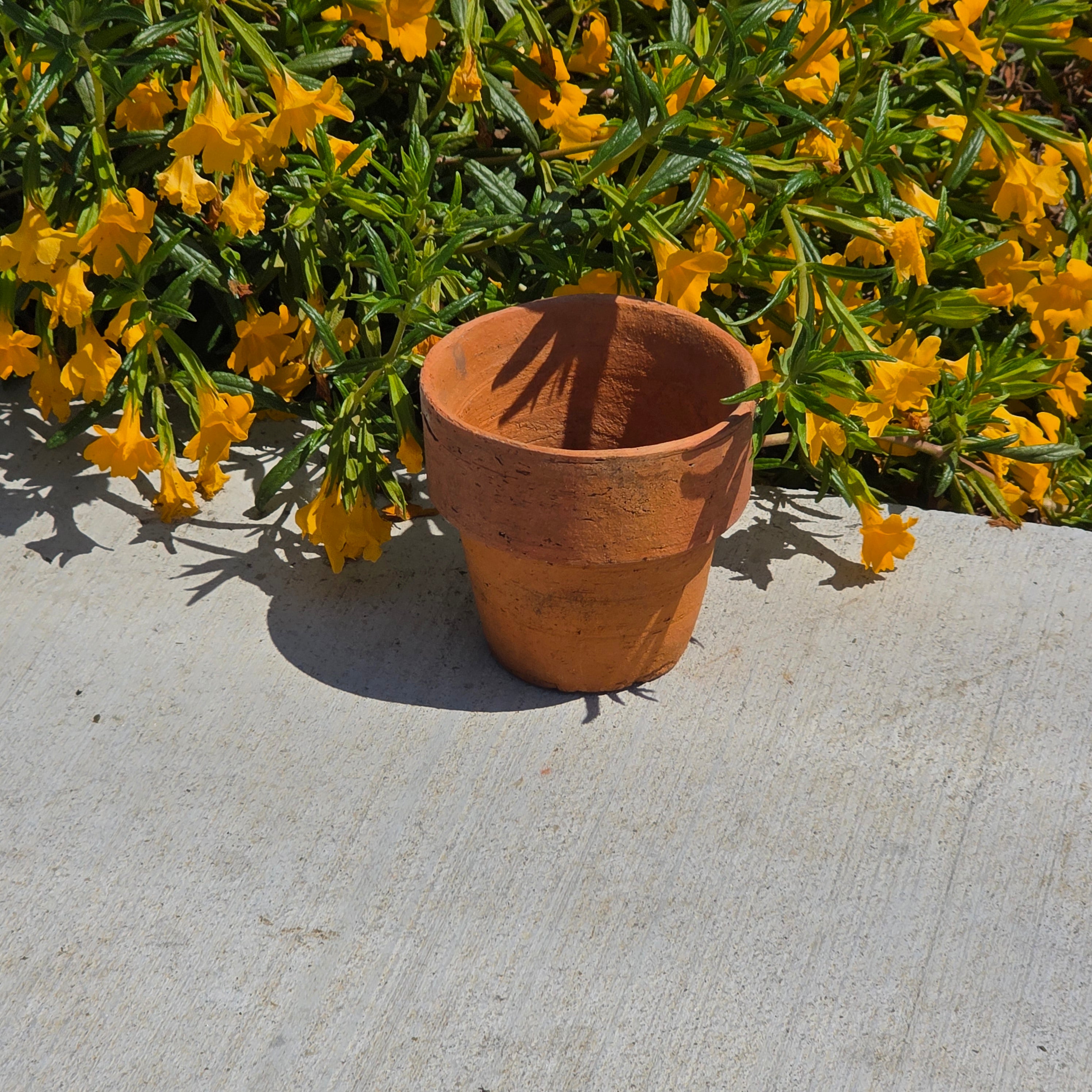 Vintage Italian Terracotta Planter Pot High Fired Heavy Clay 4.5" Garden Italy