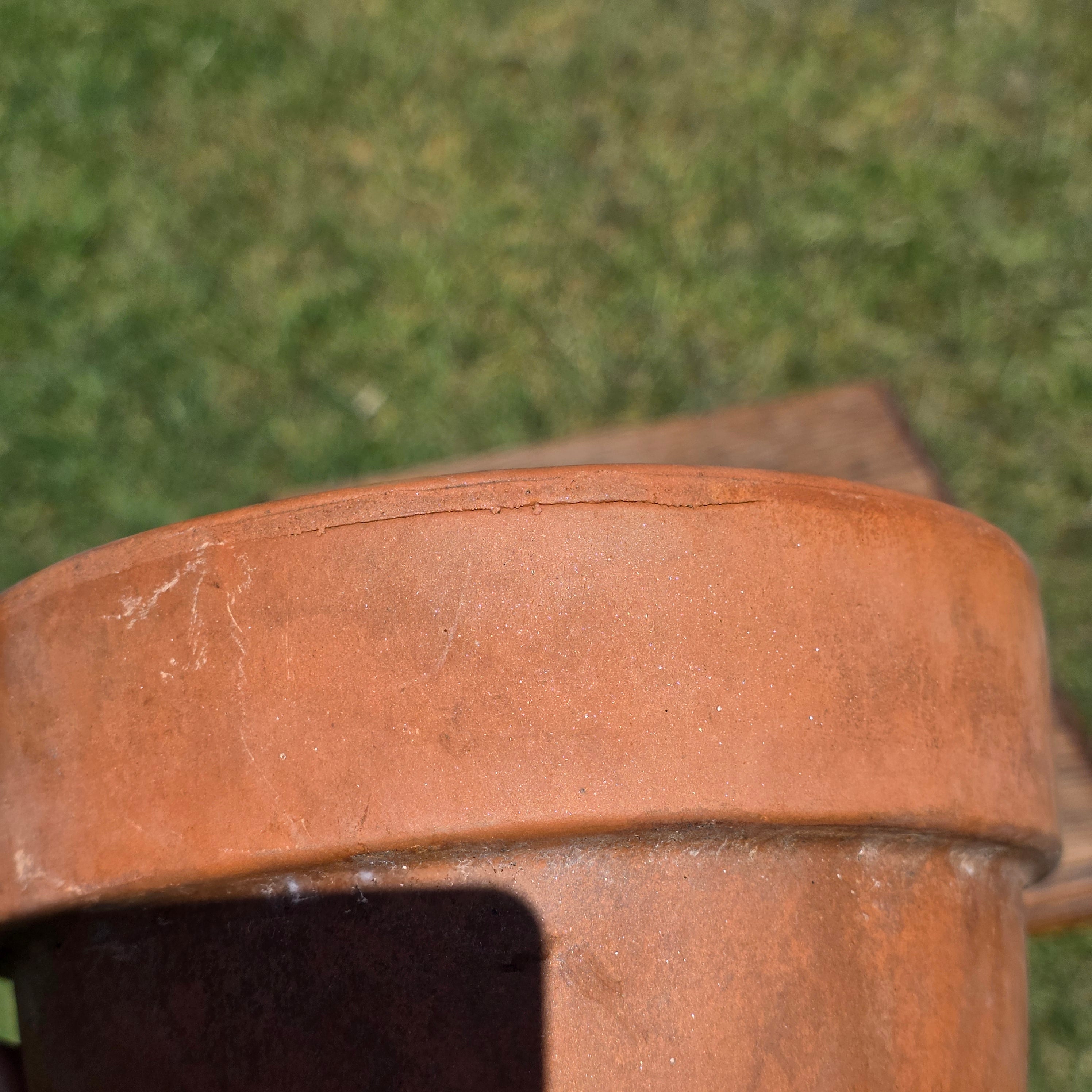 Vintage Italian Terracotta Planter Pot EV 16 Made in Italy 6.5" Aged Patina