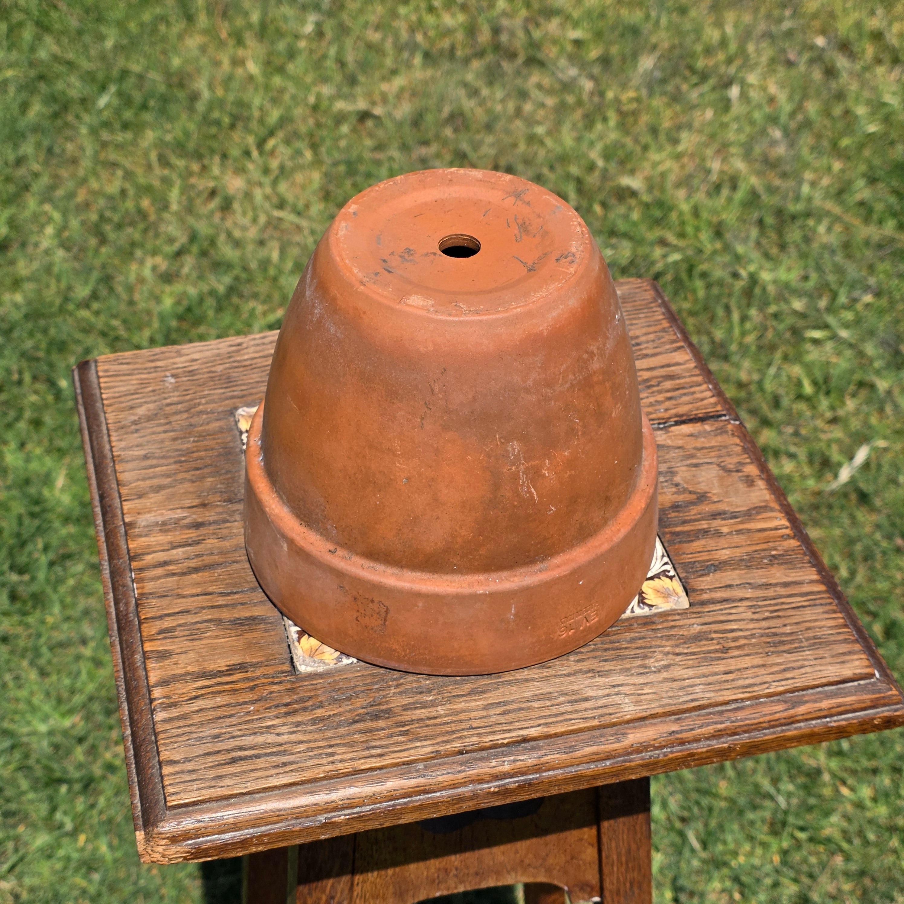 Vintage Italian Terracotta Planter Pot EV 16 Made in Italy 6.5" Aged Patina