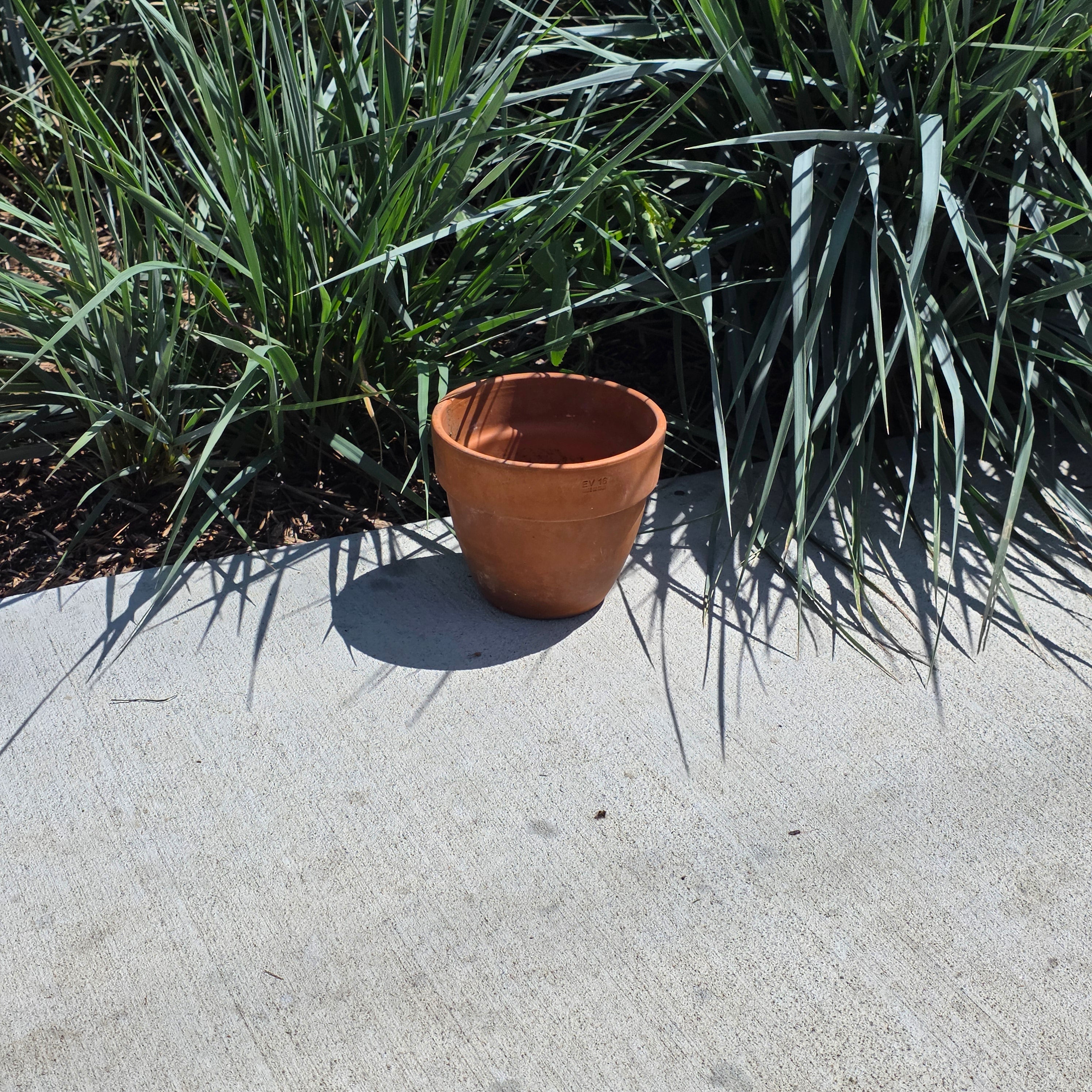 Vintage Italian Terracotta Planter Pot EV 16 Made in Italy 6.5" Aged Patina