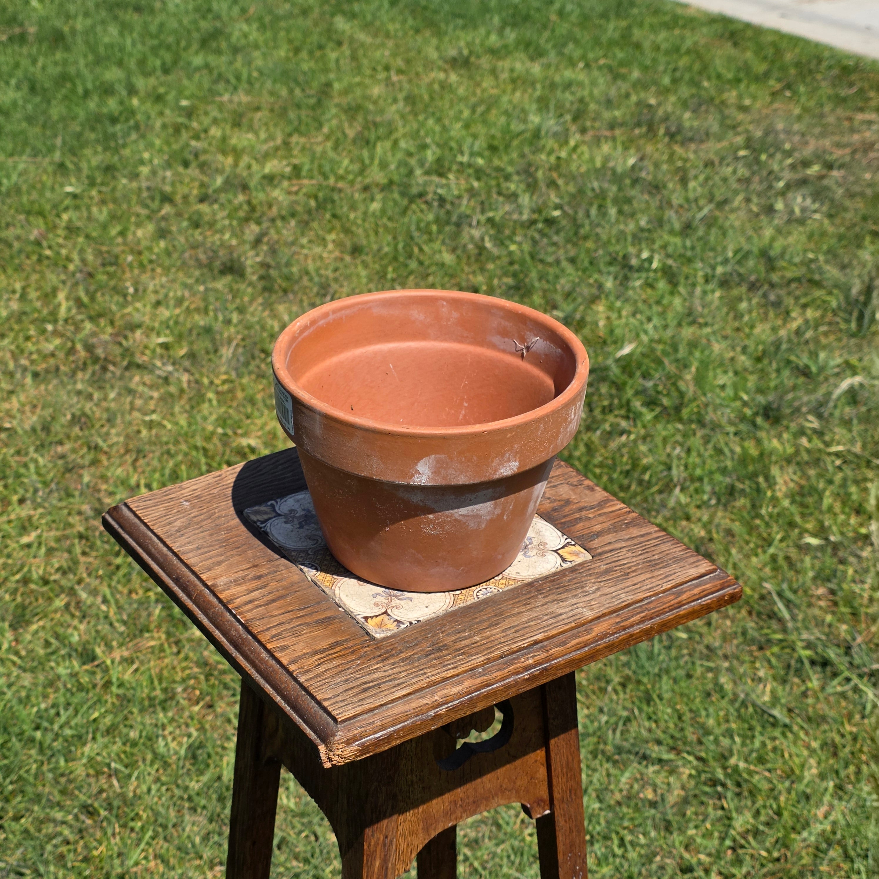 Vintage Italian Terracotta Azalea Pot Mezzo Vaso 7" Made in Italy Planter Garden