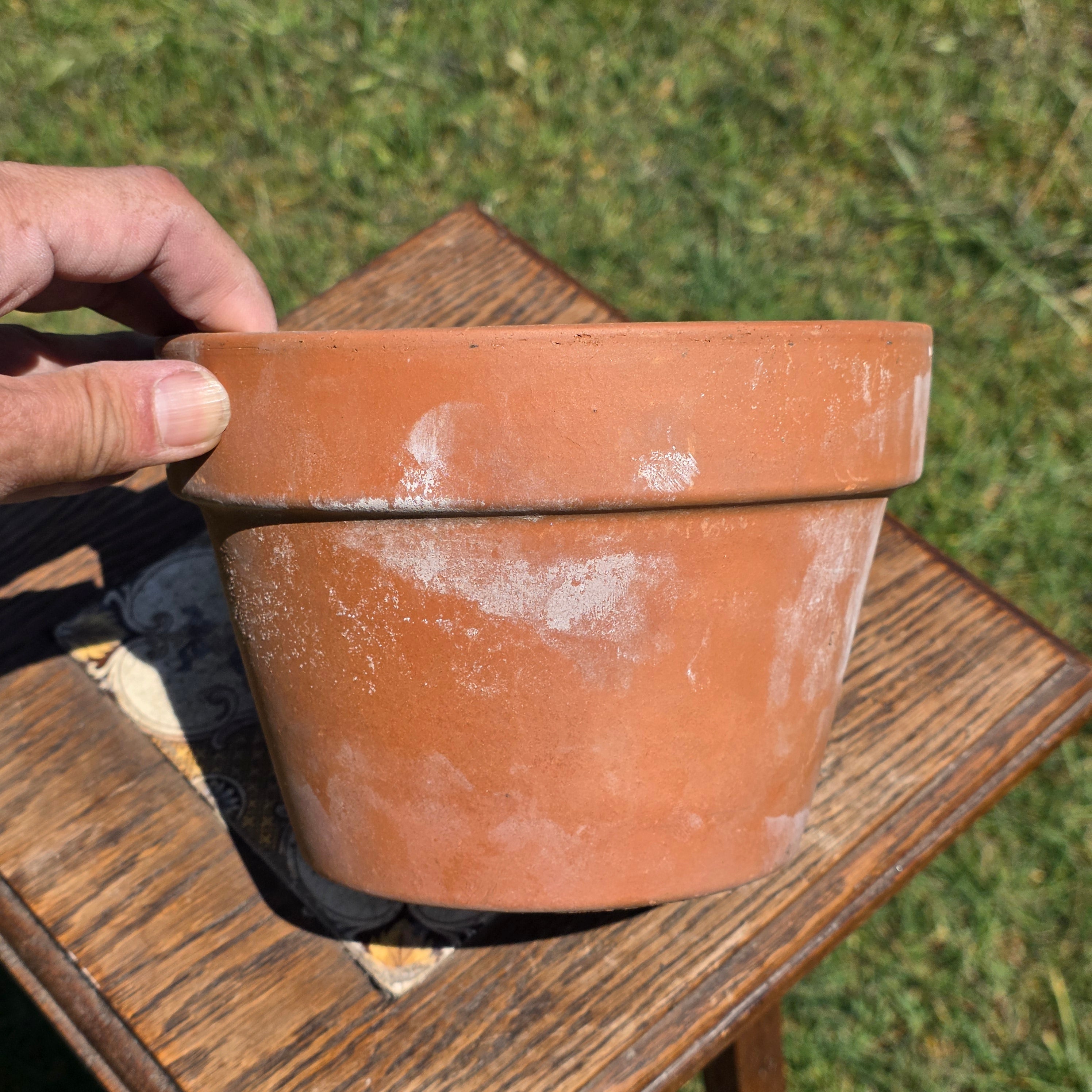 Vintage Italian Terracotta Azalea Pot Mezzo Vaso 7" Made in Italy Planter Garden