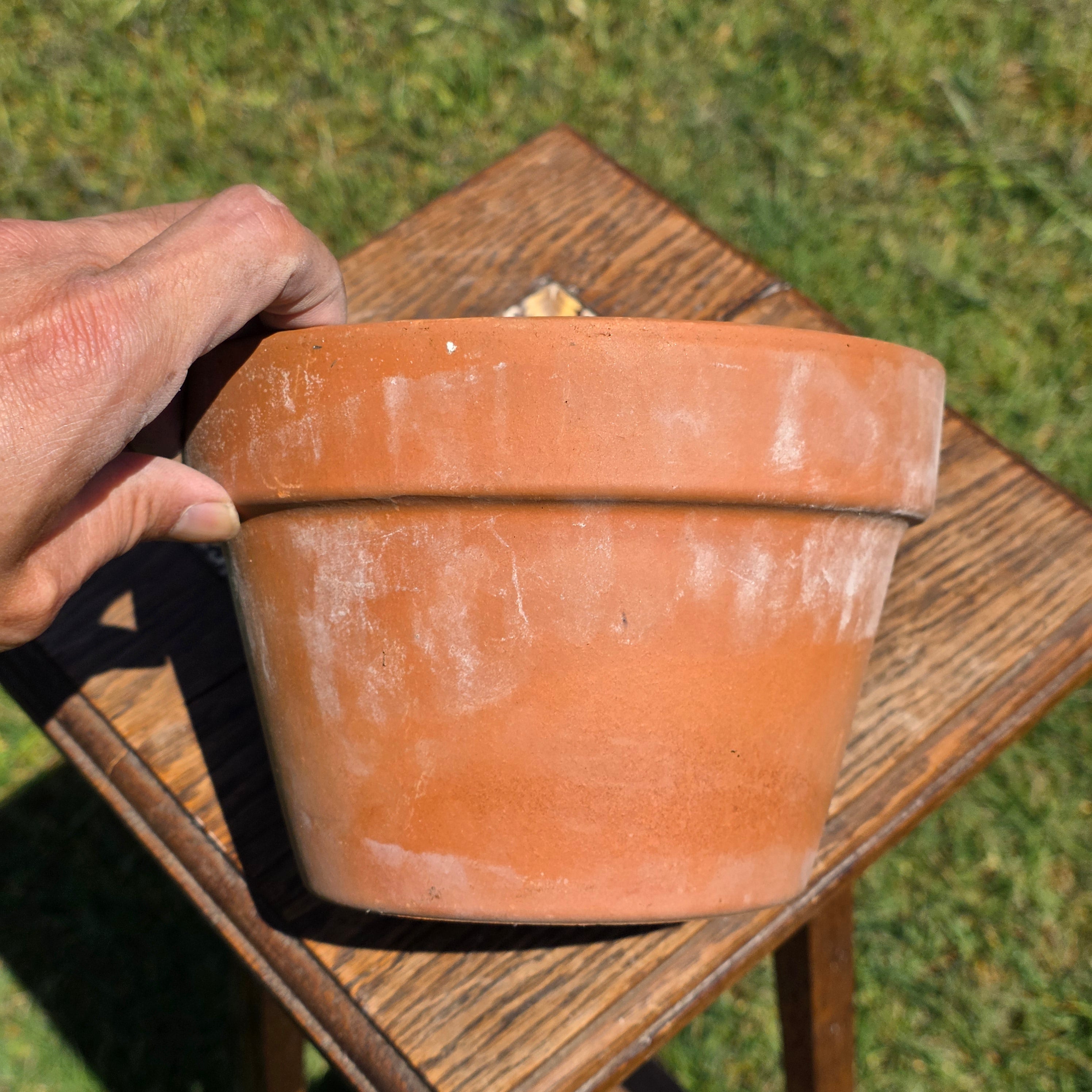 Vintage Italian Terracotta Azalea Pot Mezzo Vaso 7" Made in Italy Planter Garden
