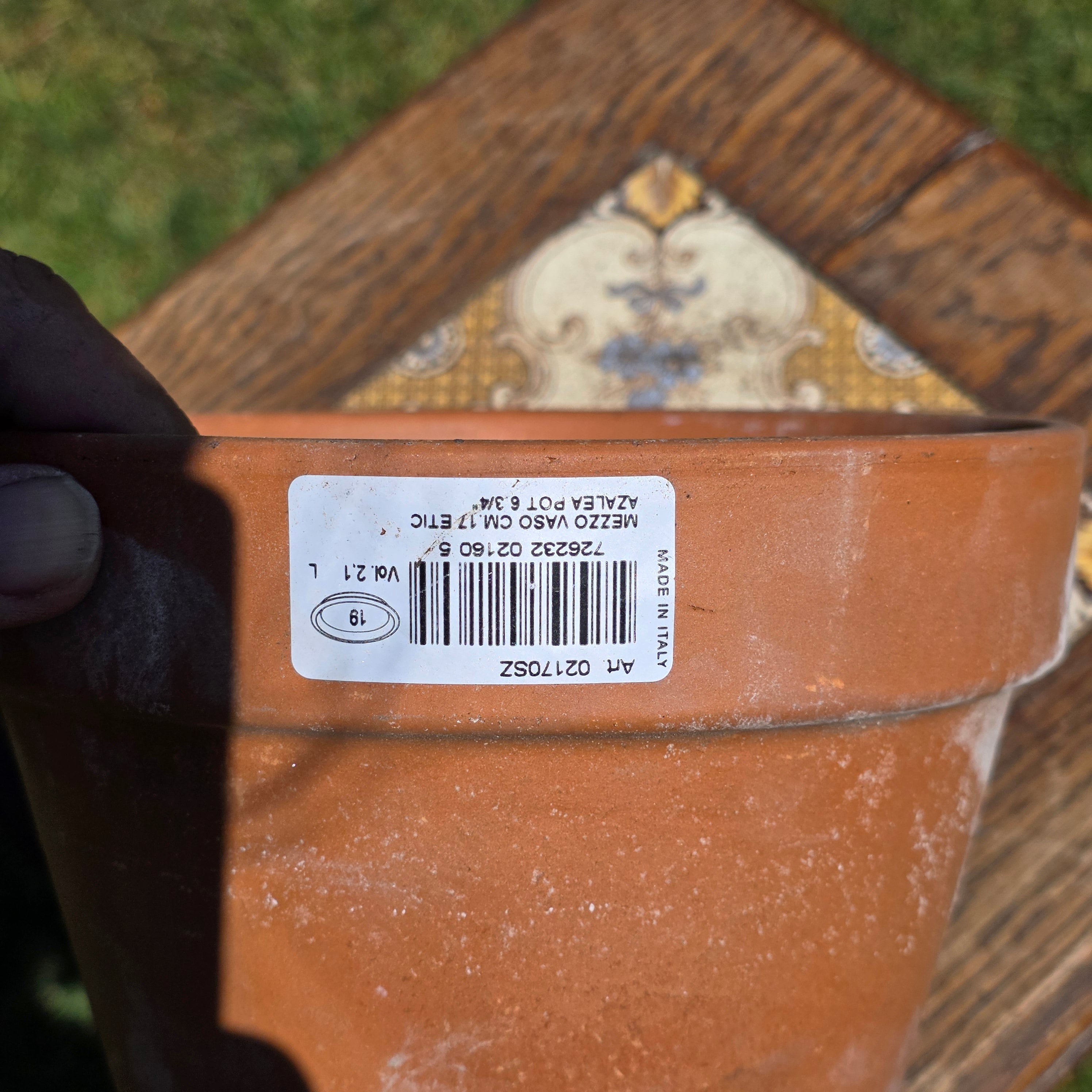 Vintage Italian Terracotta Azalea Pot Mezzo Vaso 7" Made in Italy Planter Garden