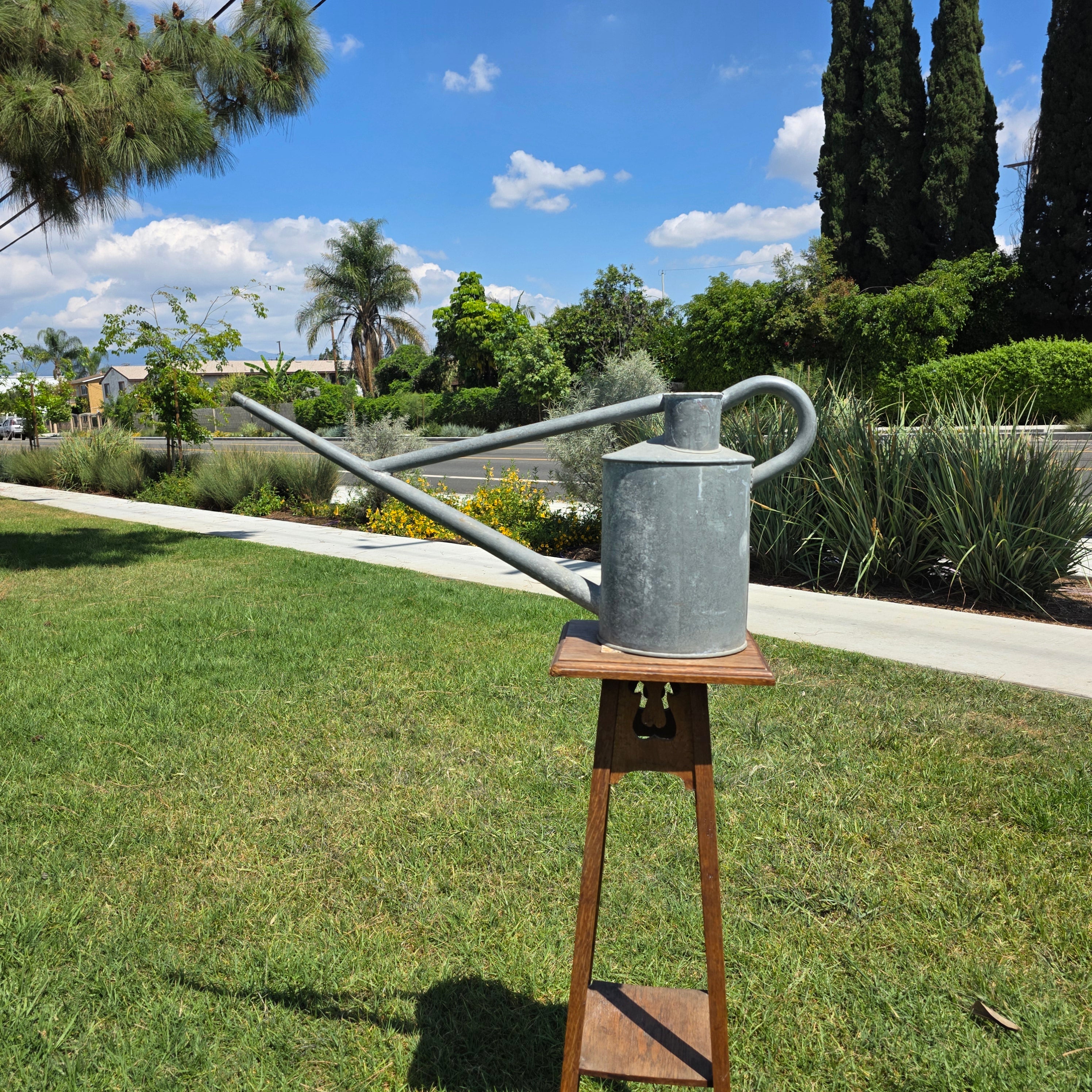 Vintage Haws Long Reach Watering Can Galvanized Steel 2 Gal England Garden