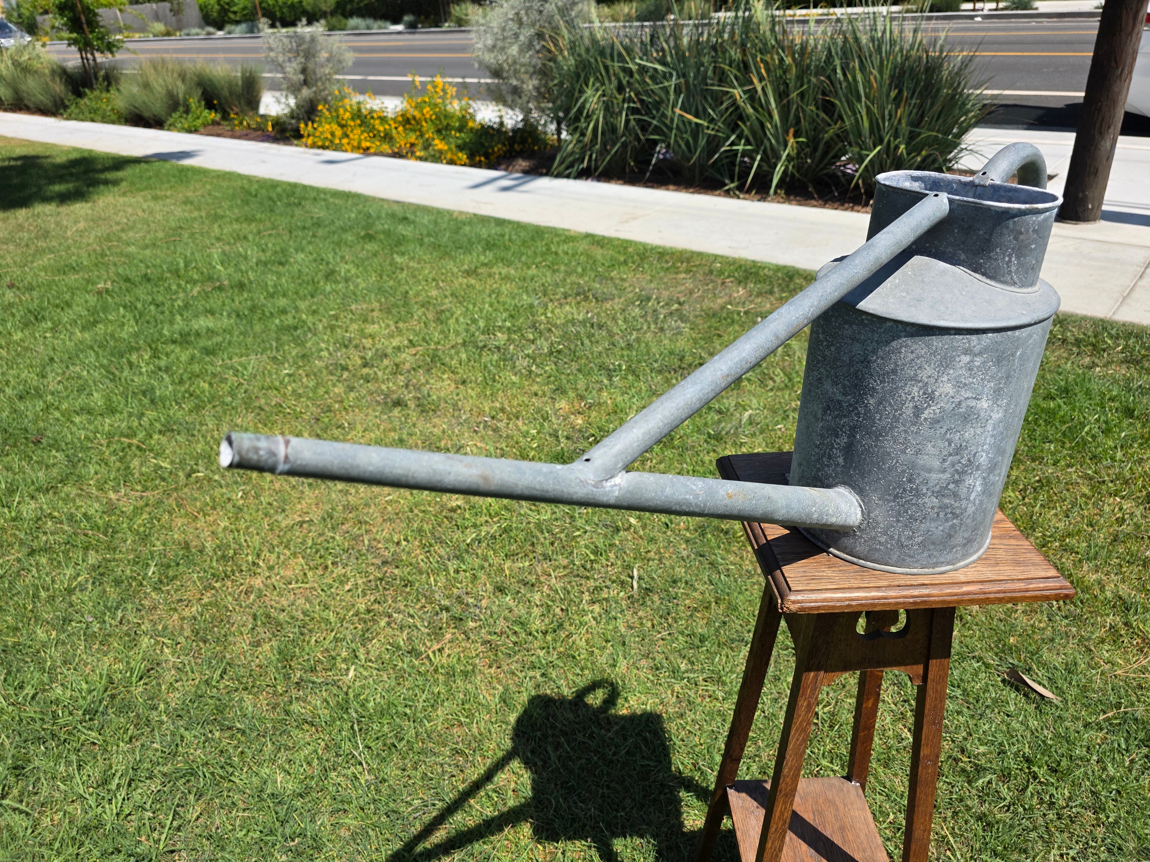 Vintage Haws Long Reach Watering Can Galvanized Steel 2 Gal England Garden