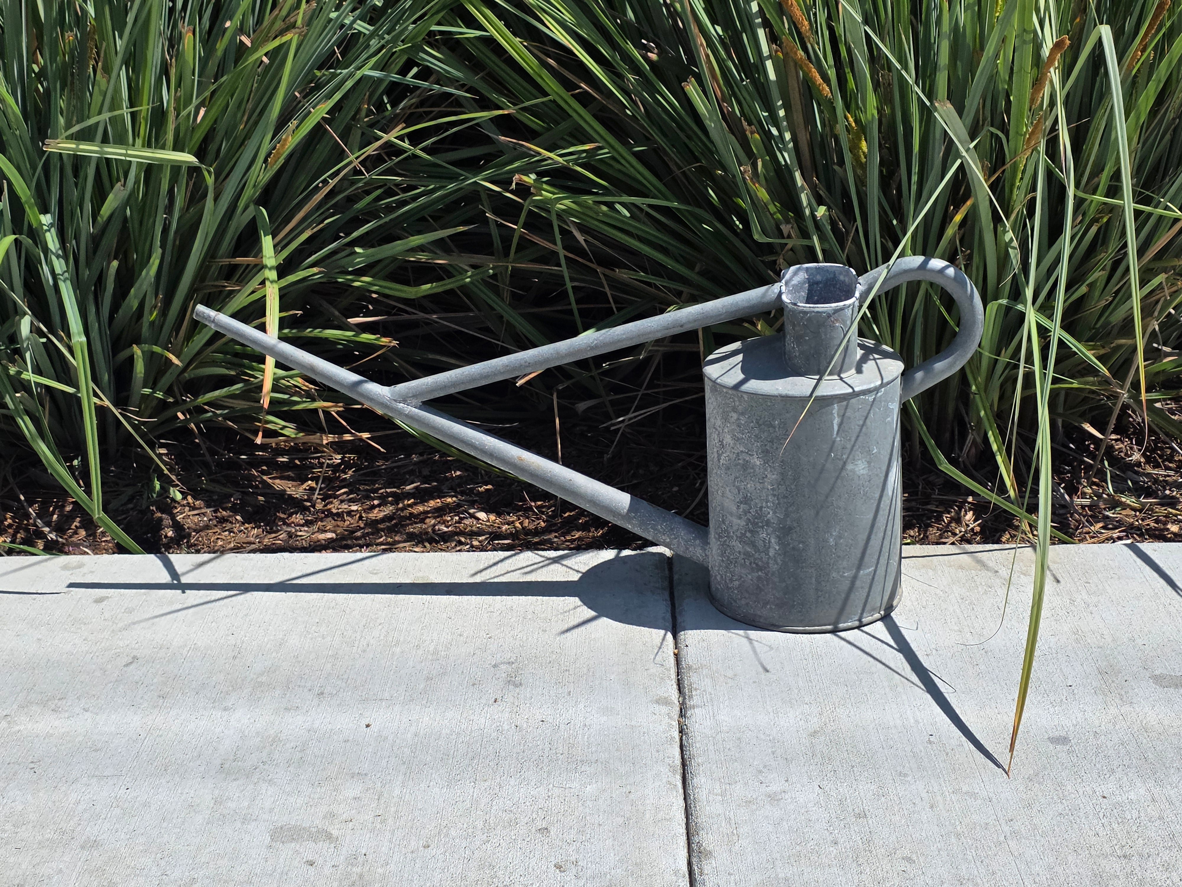 Vintage Haws Long Reach Watering Can Galvanized Steel 2 Gal England Garden